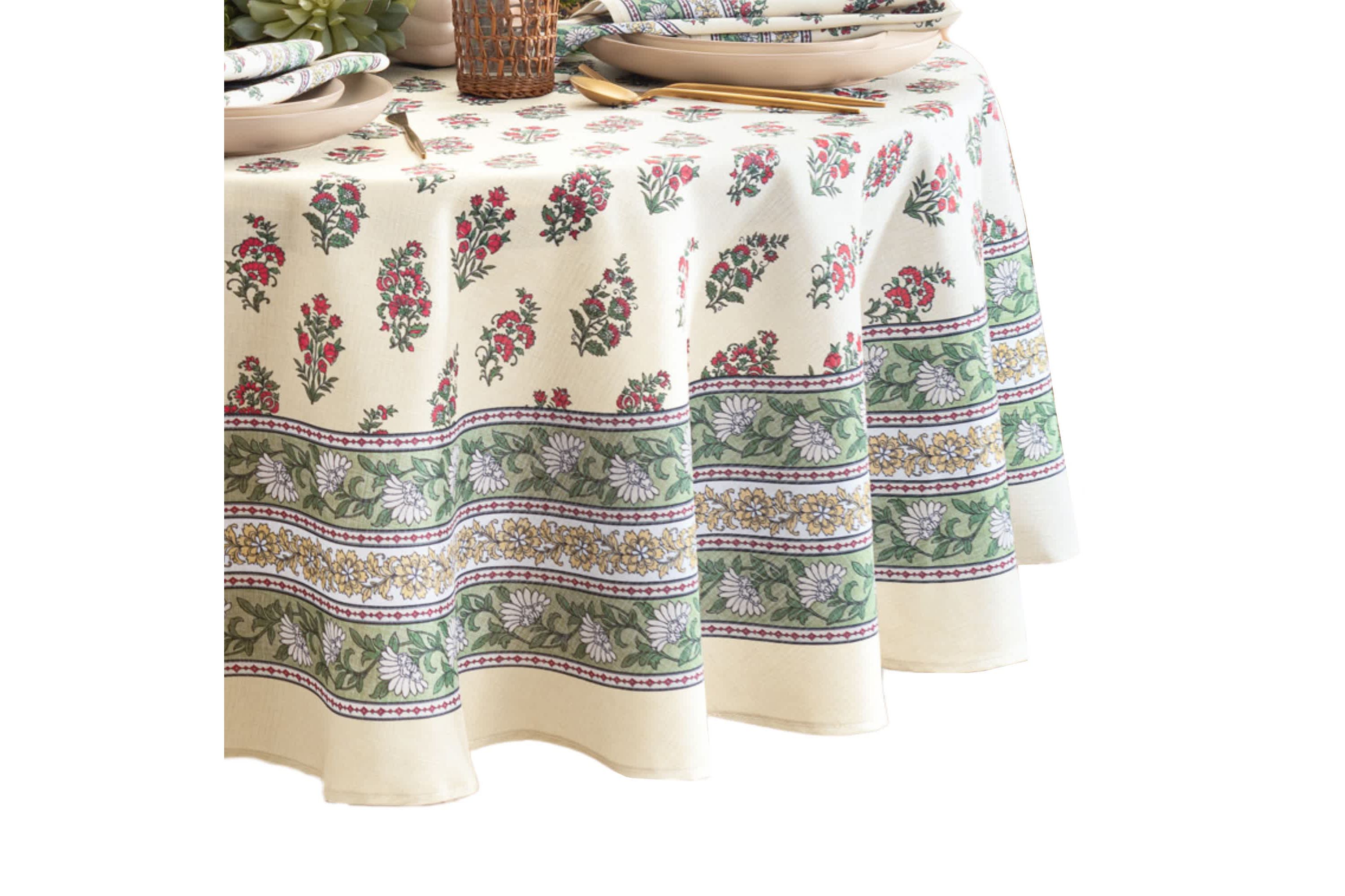 Nomad Harvest Block Print Tablecloth - Round/Oval