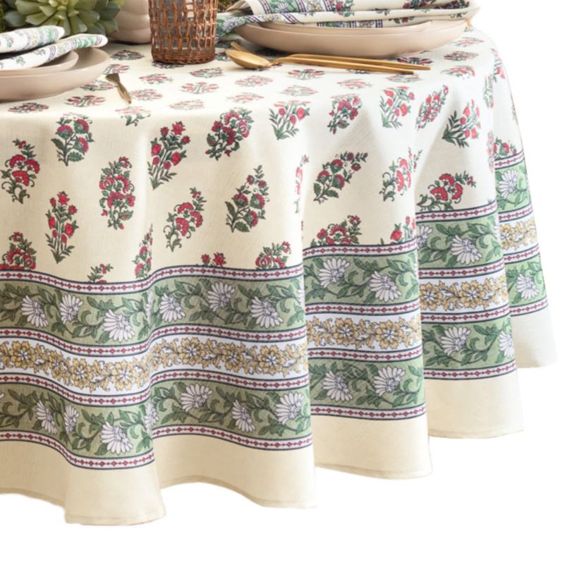 Nomad Harvest Block Print Tablecloth - Round/Oval