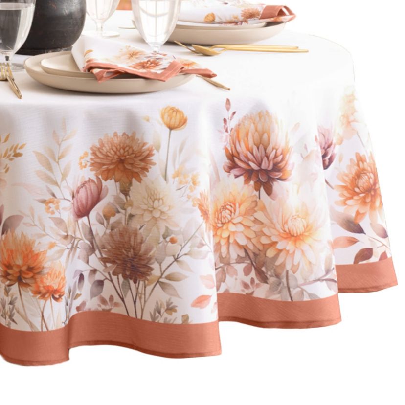 Autumn Blooms Tablecloth - Round/Oval