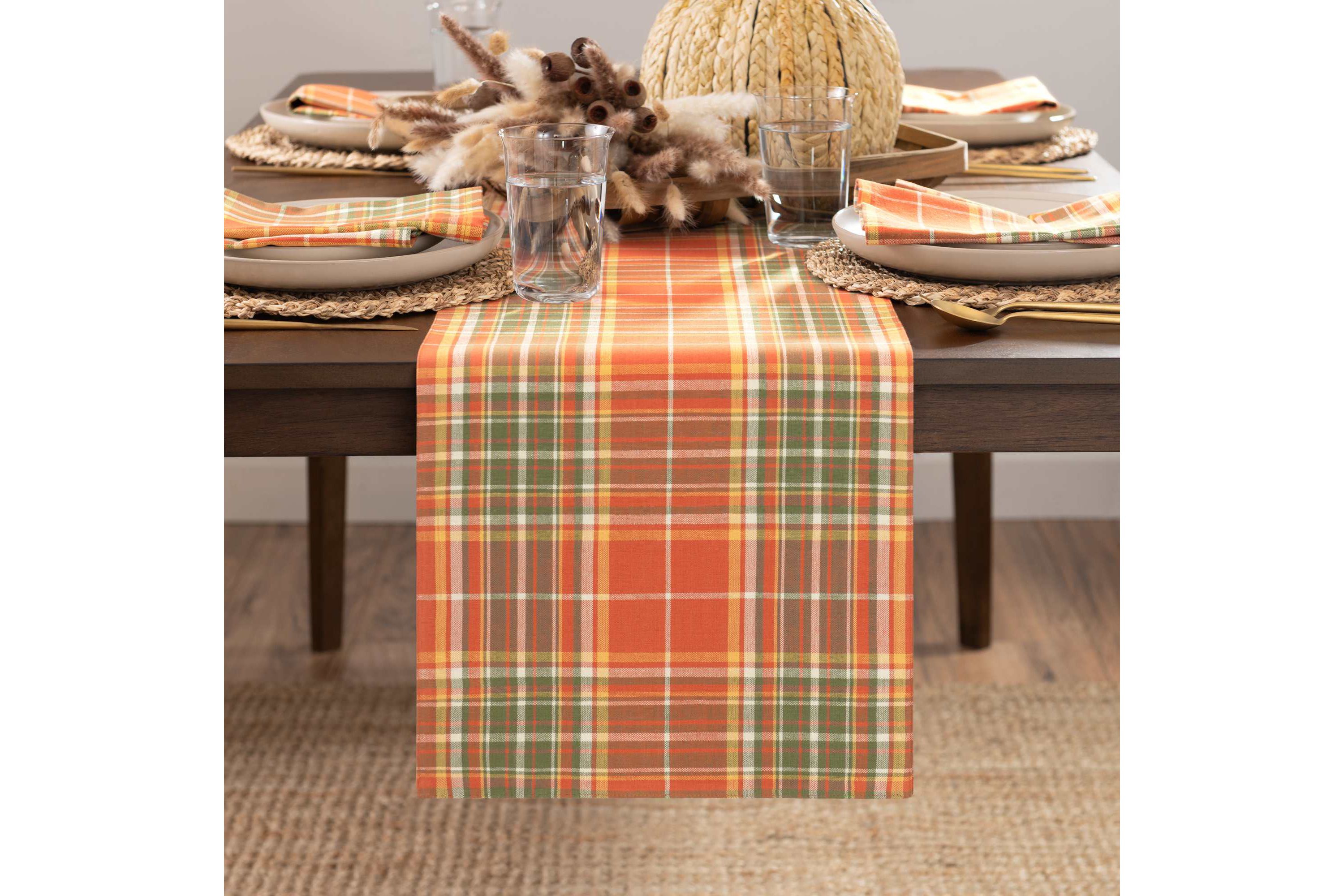Hawley Plaid Harvest Cotton Table Runner -13x70