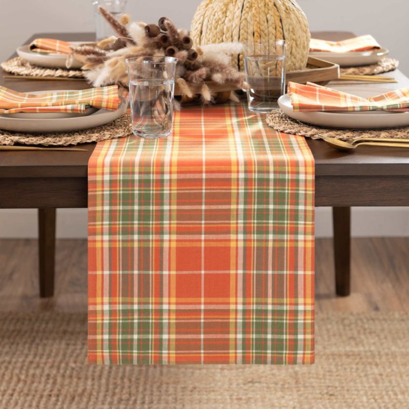 Hawley Plaid Harvest Cotton Table Runner -13x70