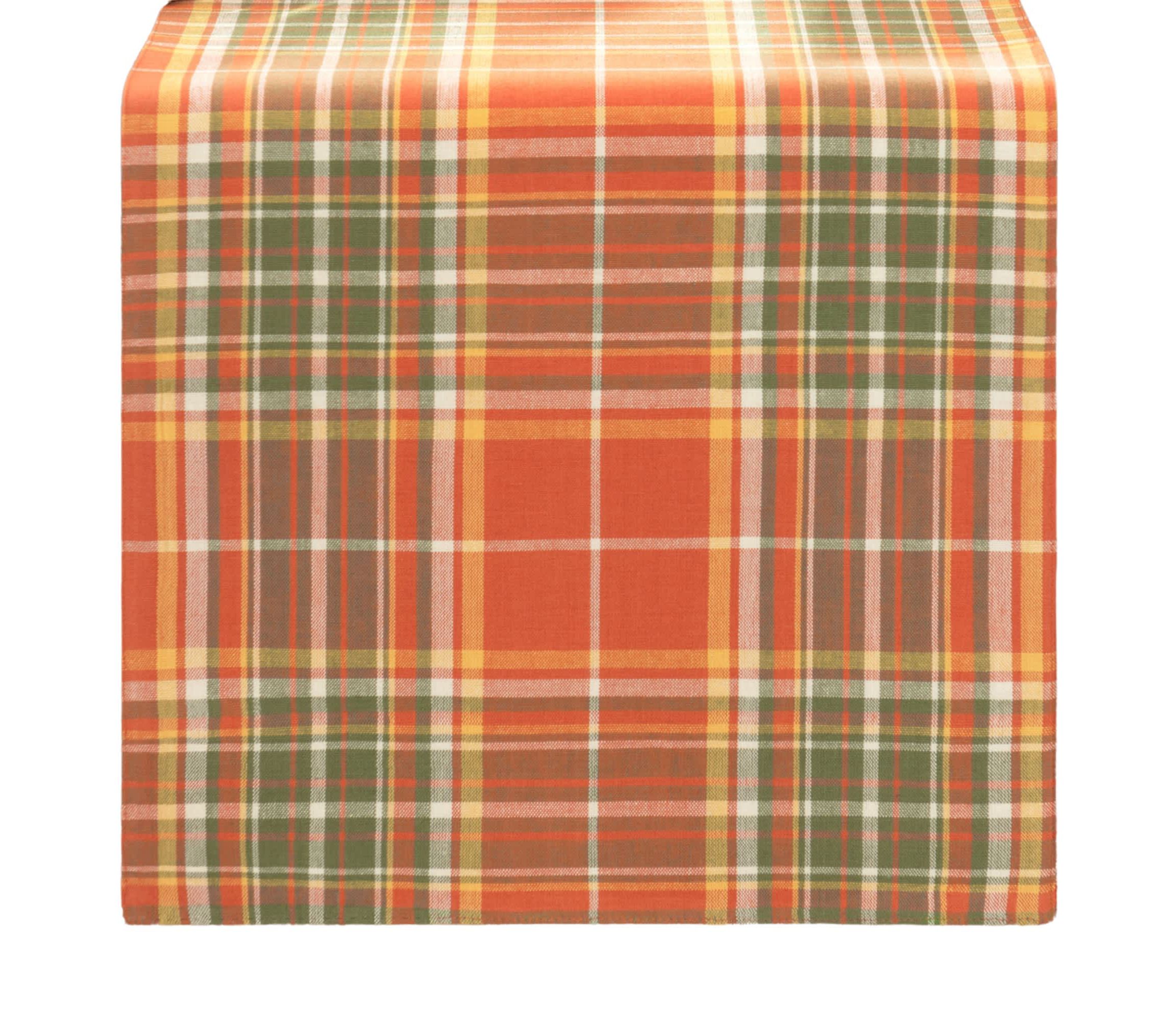 Hawley Plaid Harvest Cotton Table Runner -13x90