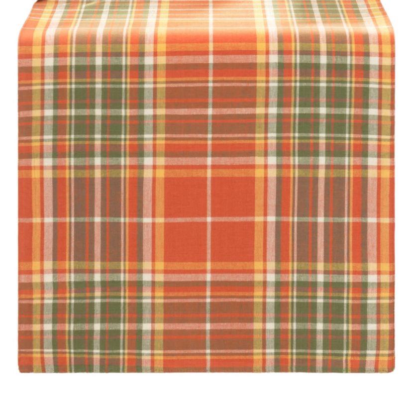 Hawley Plaid Harvest Cotton Table Runner -13x70