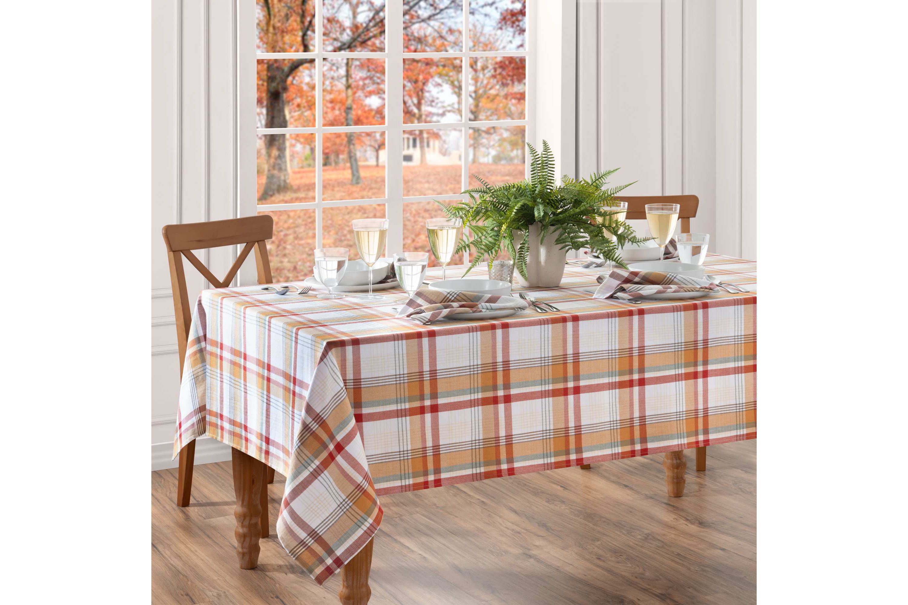 Seneca Plaid Harvest Cotton Rectangular Tablecloth
