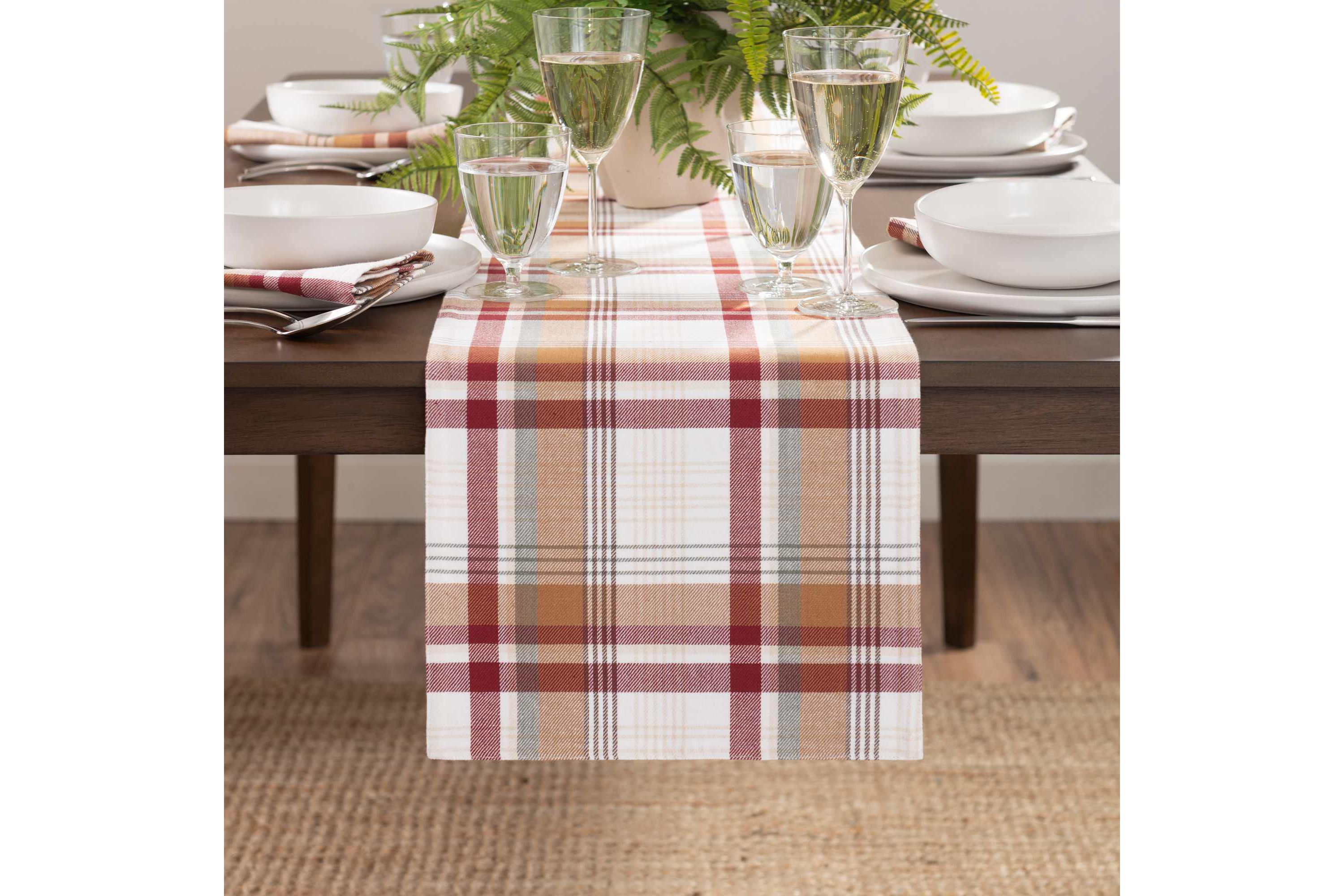 Seneca Plaid Harvest Cotton Table Runner -13x70