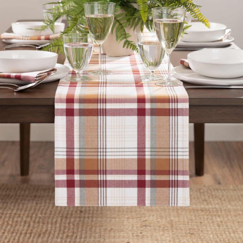 Seneca Plaid Harvest Cotton Table Runner -13x70