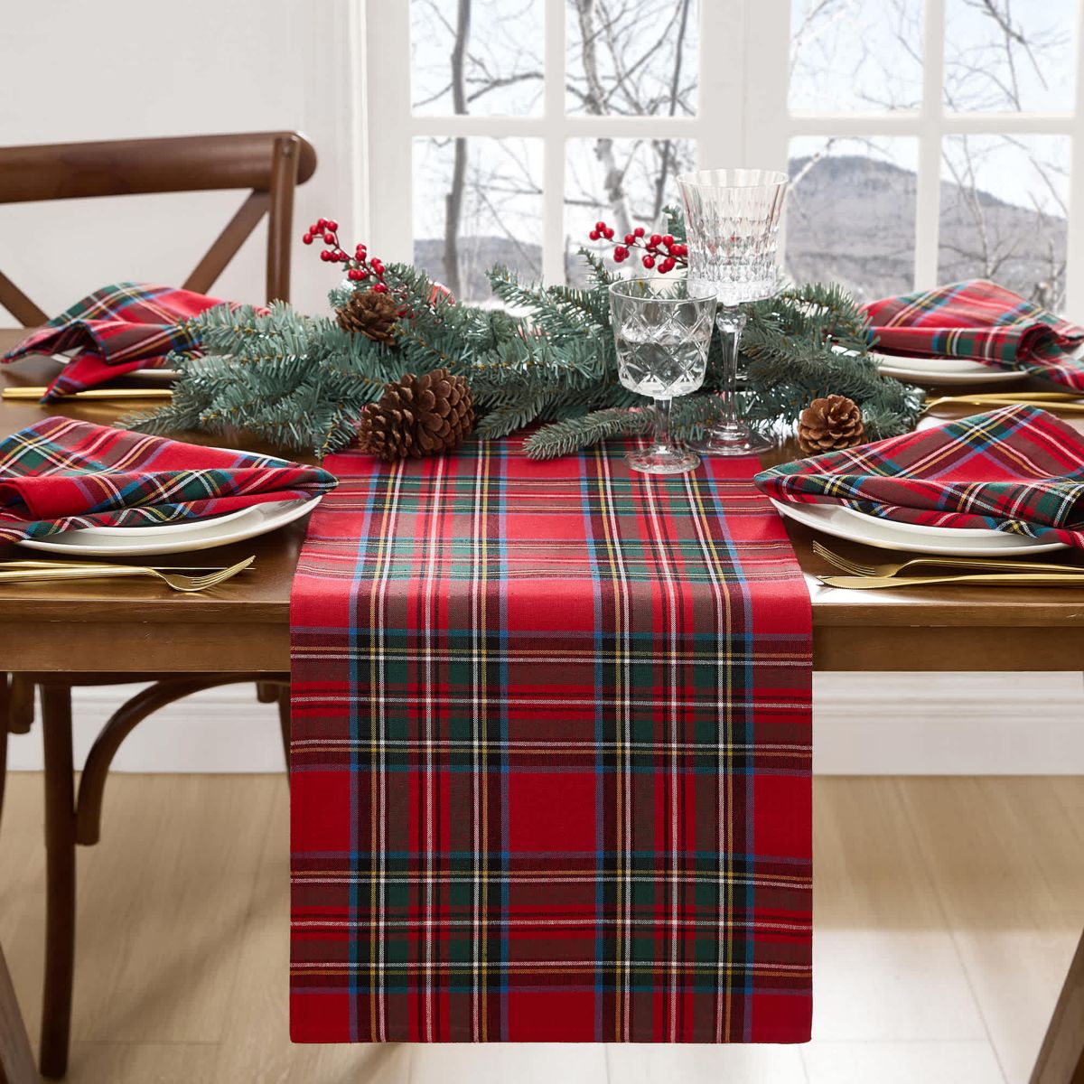 Stowe Tartan Holiday Plaid Table Runner - 13x90