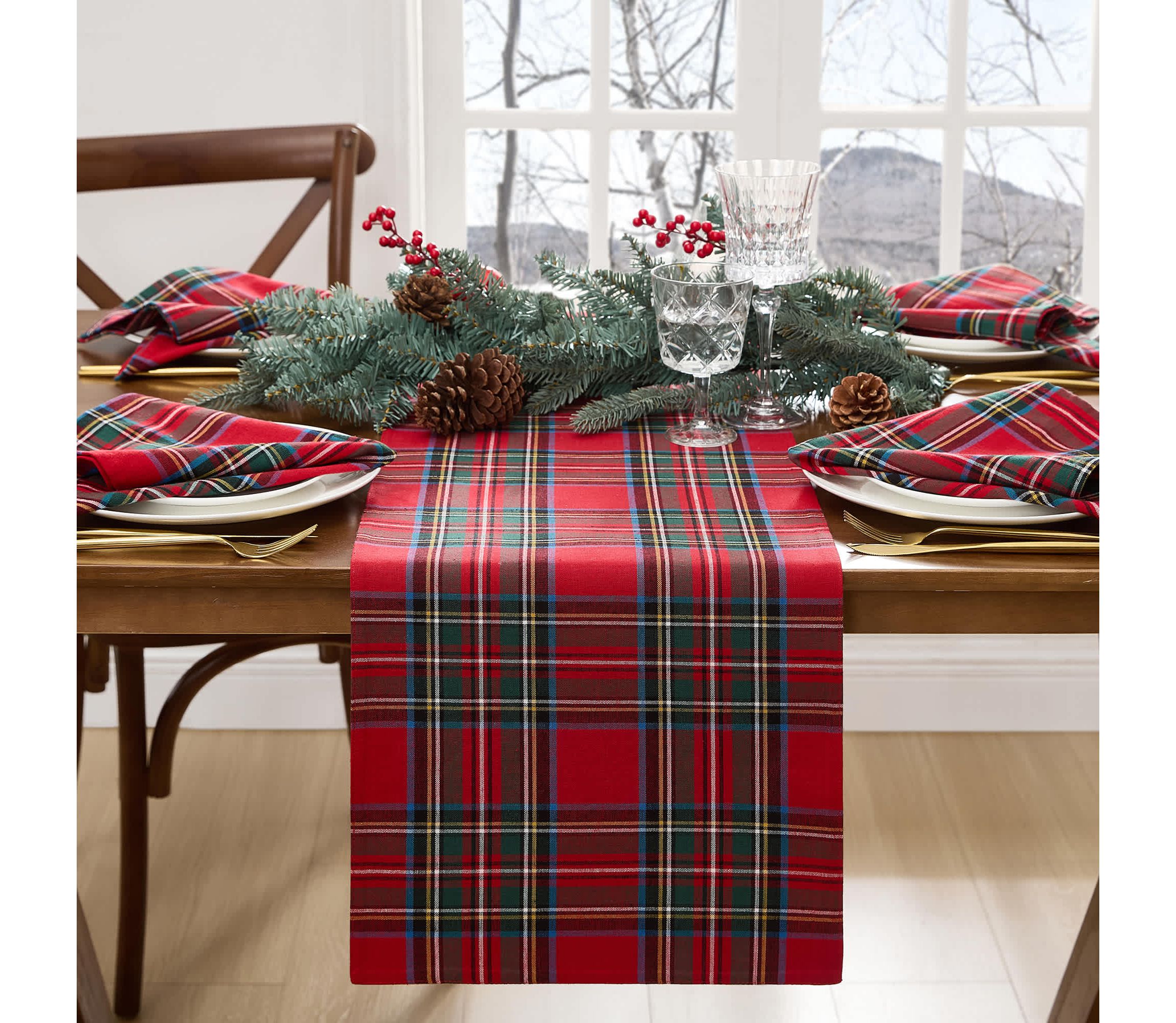 Stowe Tartan Holiday Plaid Table Runner - 13x90