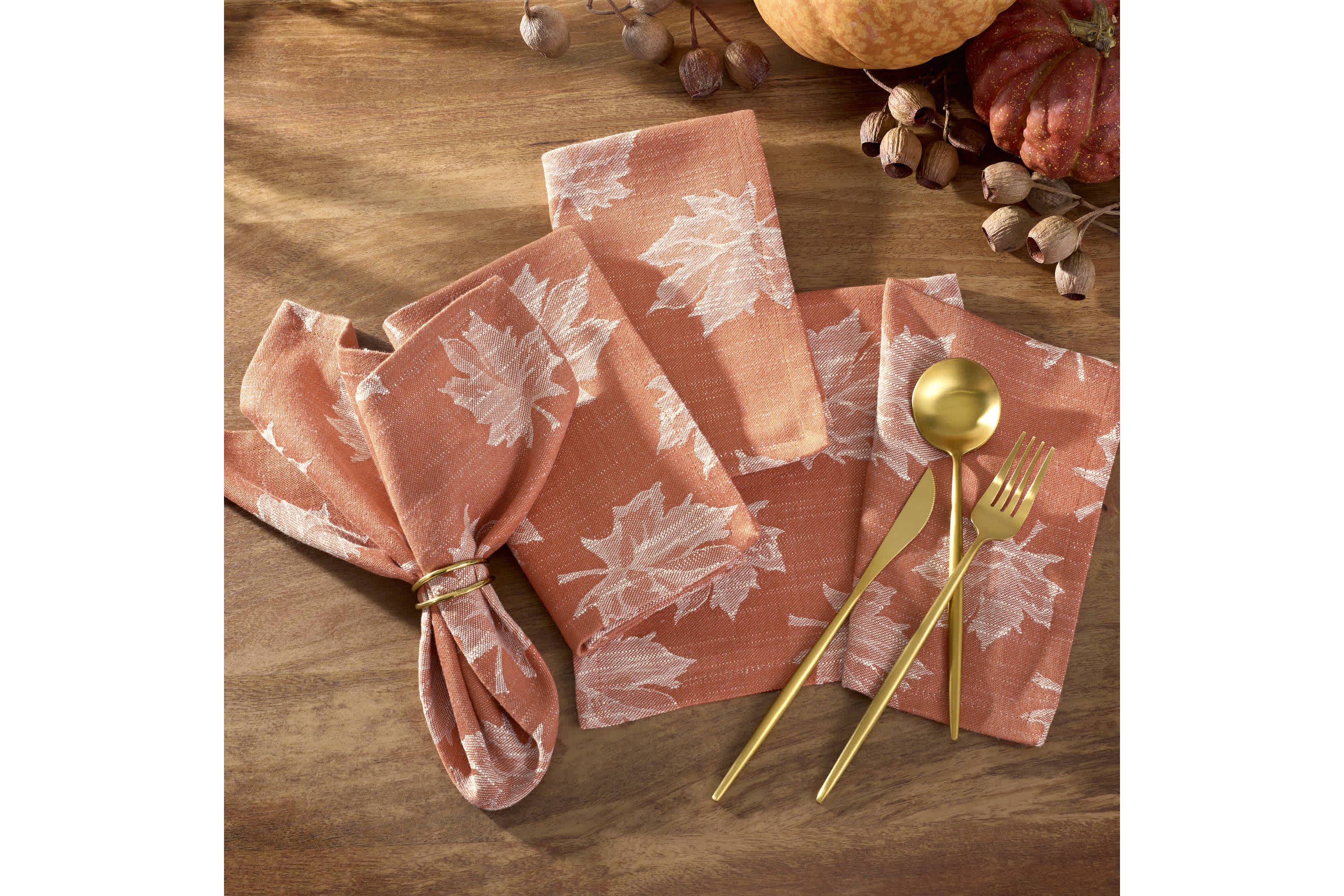 Falling Leaves Jacquard Napkins, Set of 8
