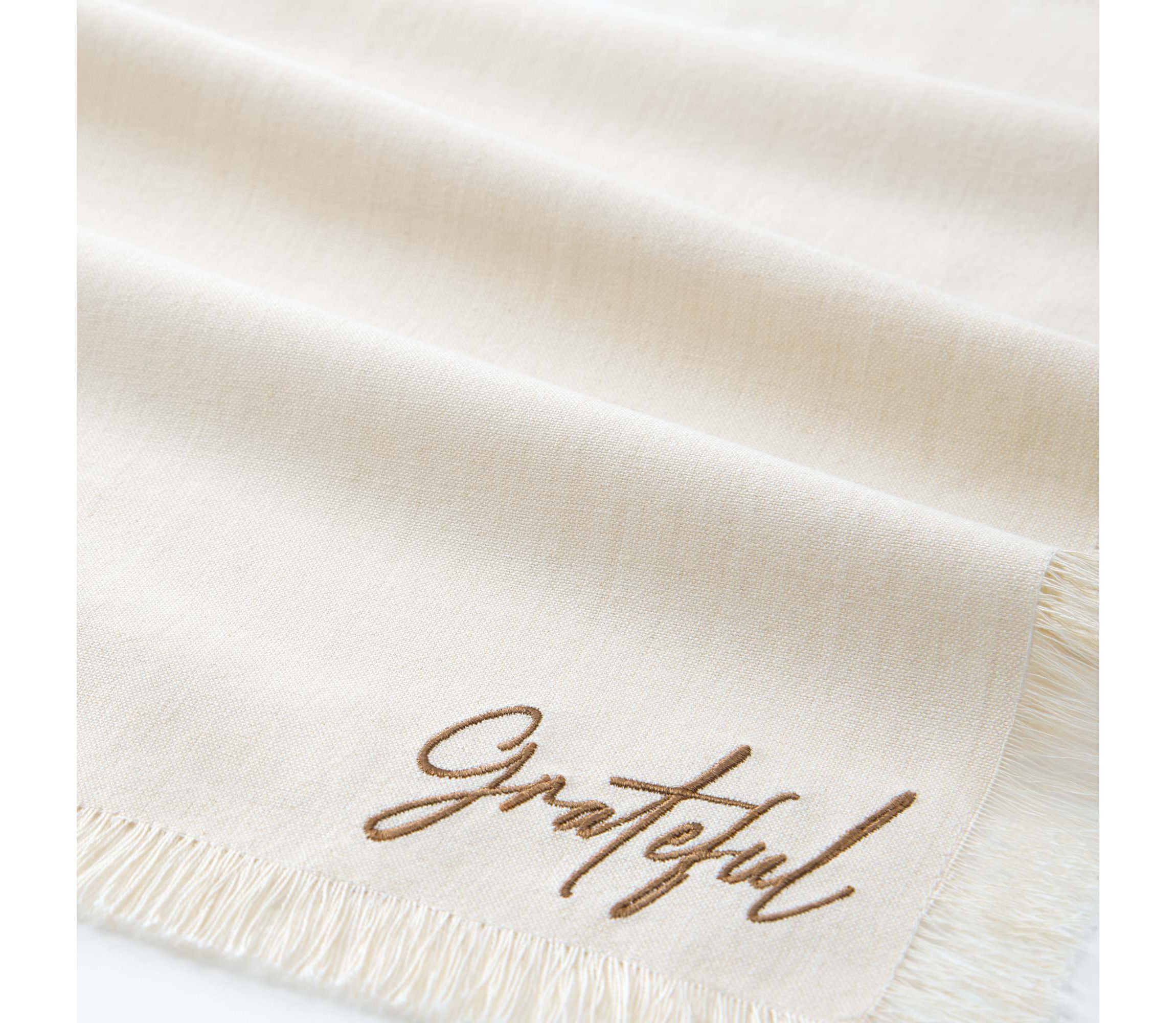 Fringed Harvest Sentiment Napkins, Set of 4