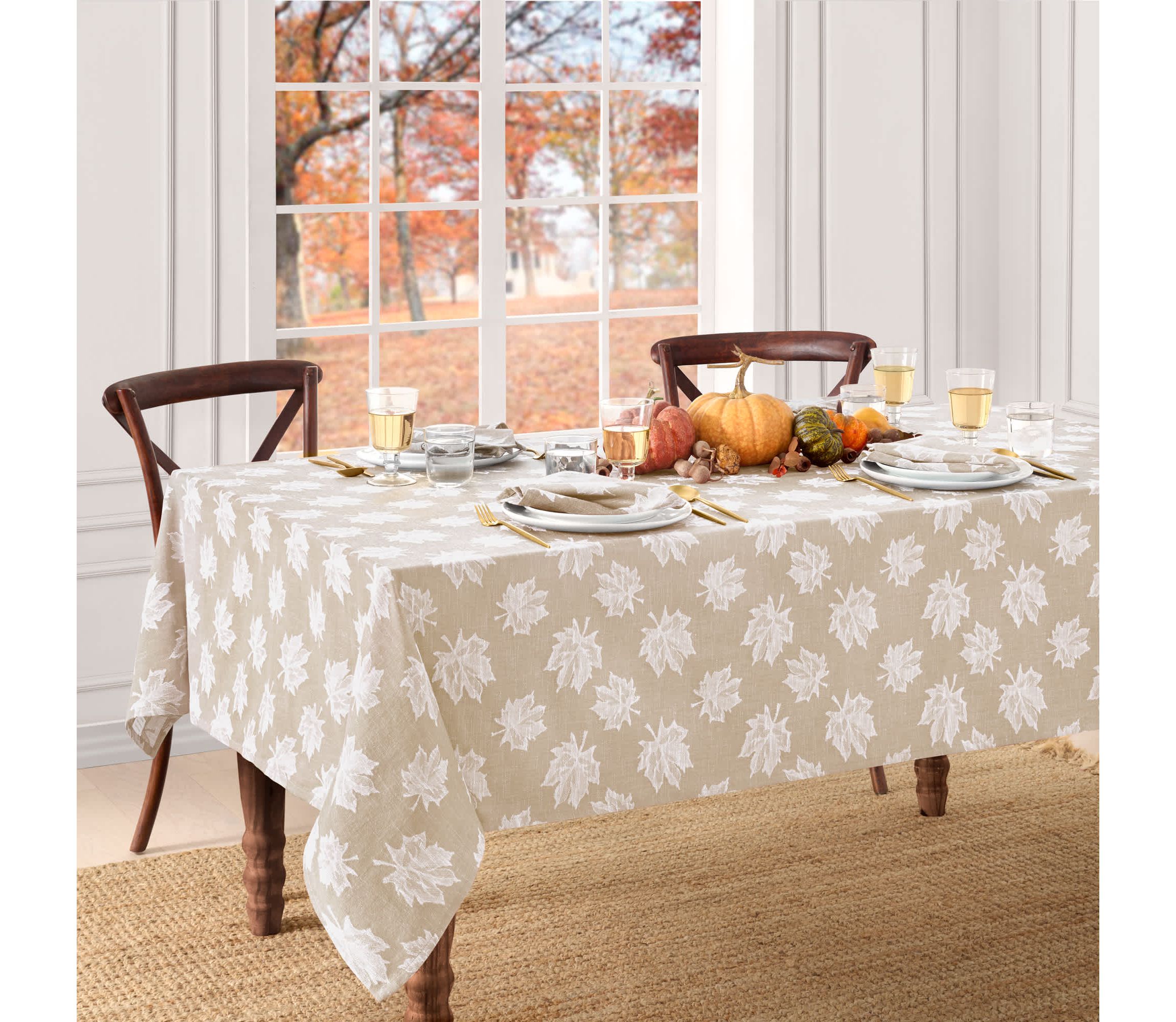 Falling Leaves Jacquard Rectangle Tablecloth