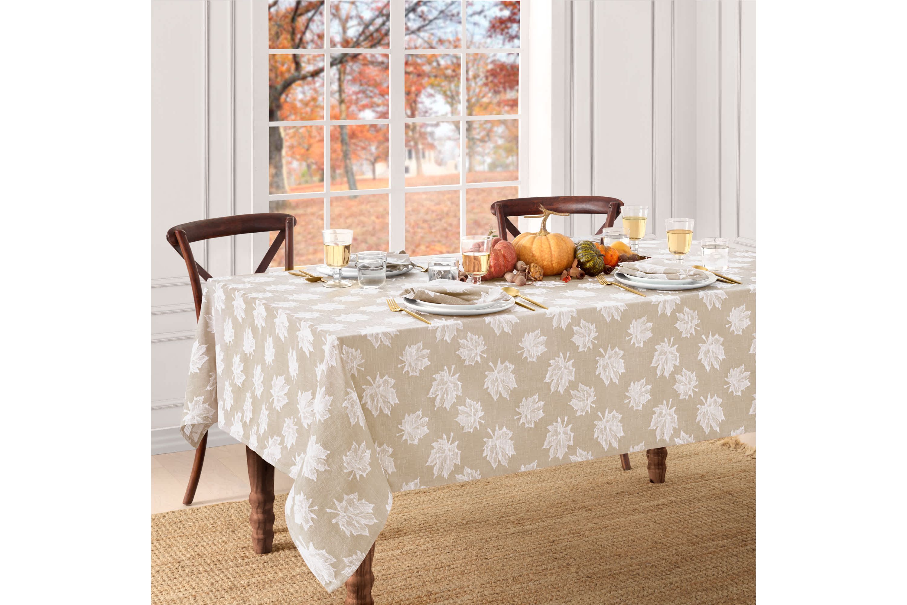 Falling Leaves Jacquard Rectangle Tablecloth
