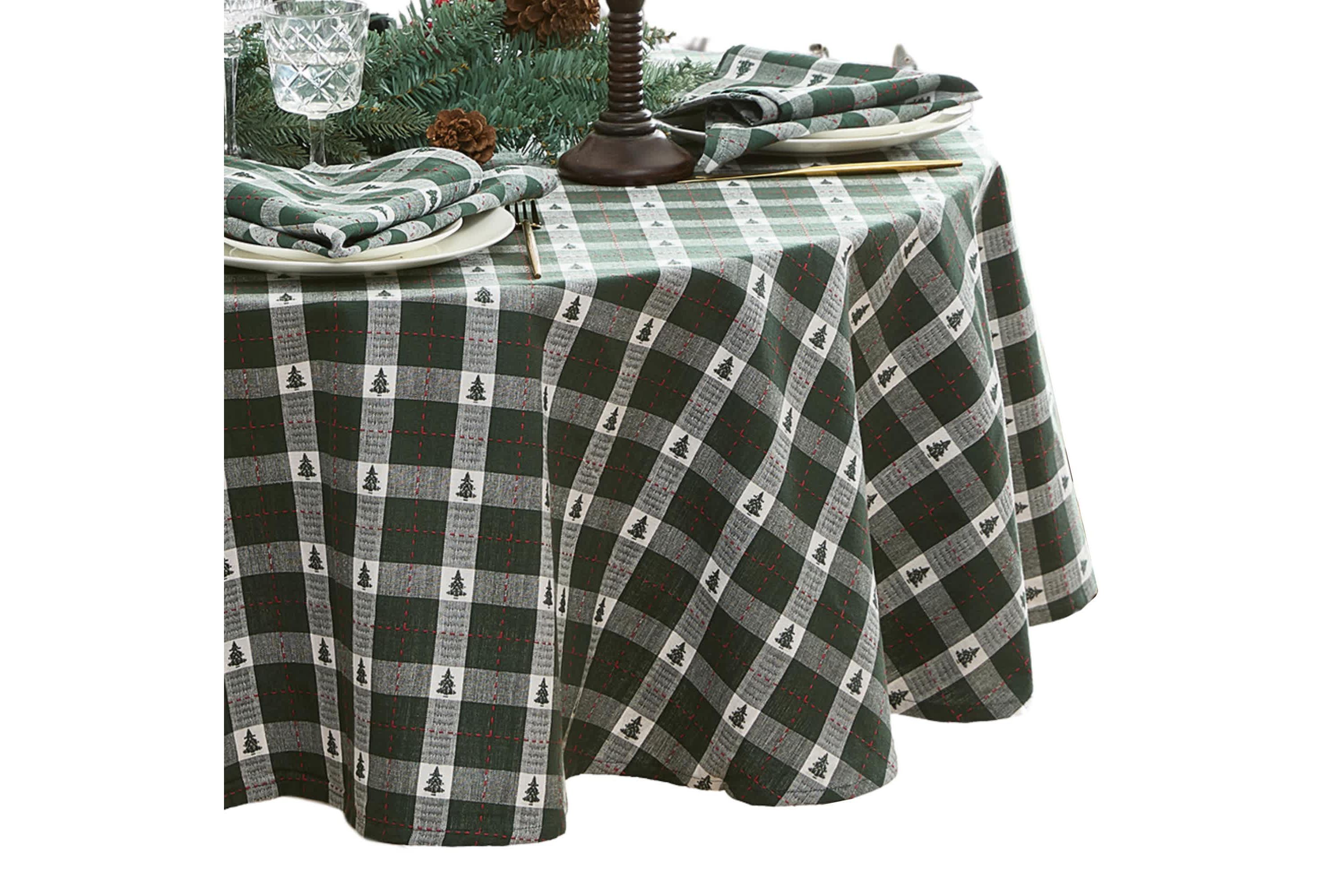 Sherwood Tree Dobby Cotton Tablecloth - Round/Oval