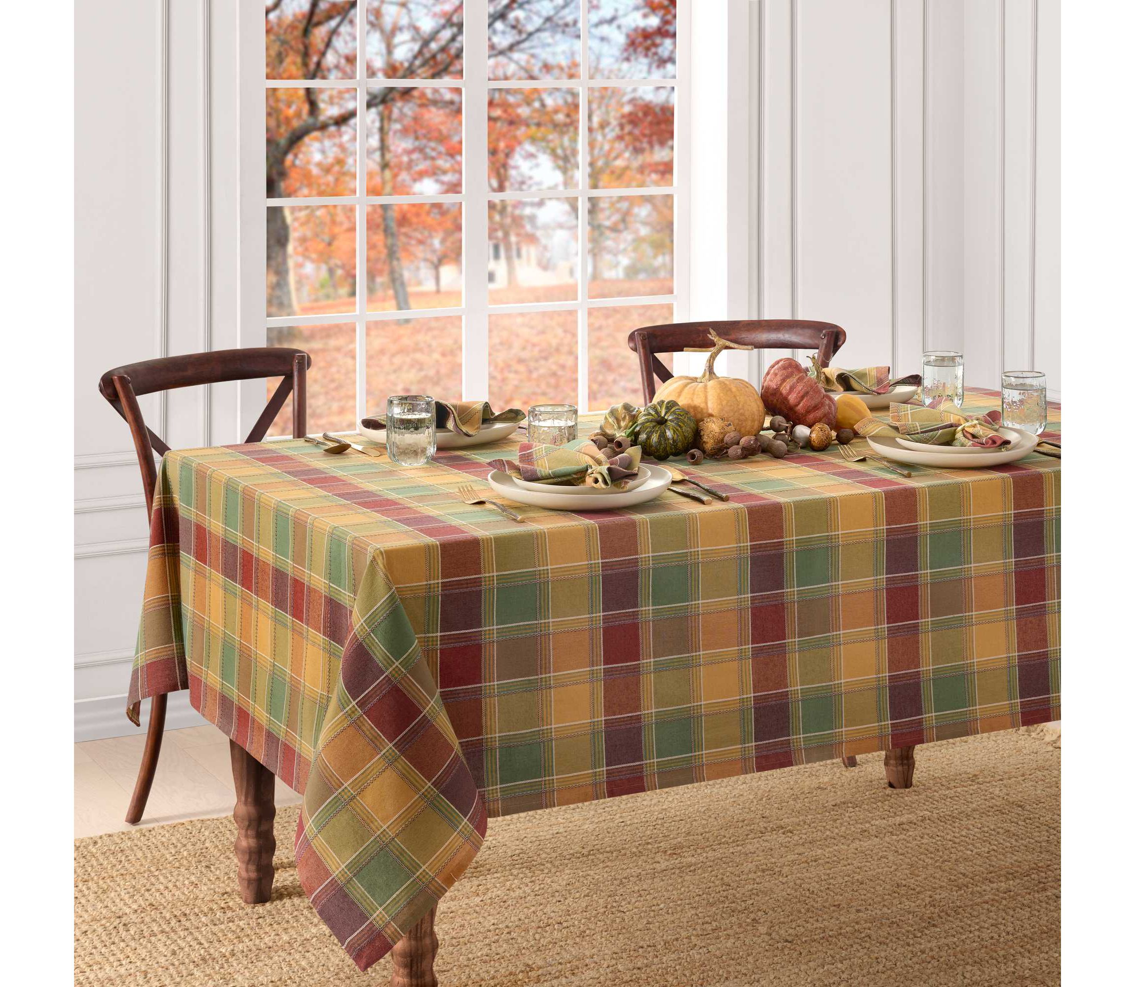 Autumn Acres Plaid Rectangle Tablecloth