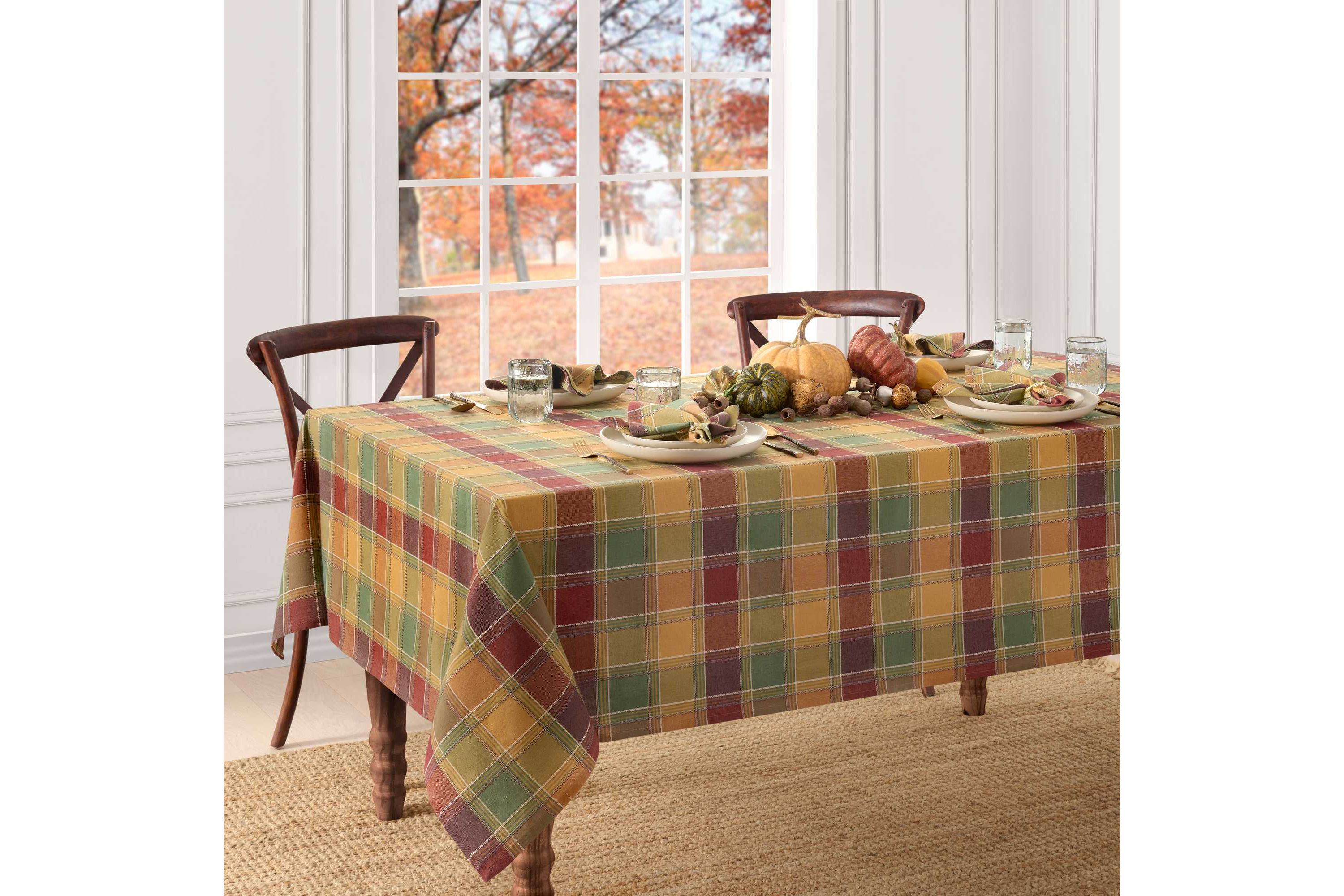 Autumn Acres Plaid Rectangle Tablecloth