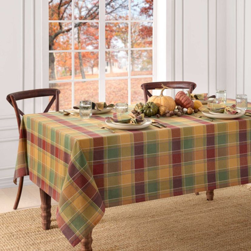 Autumn Acres Plaid Rectangle Tablecloth