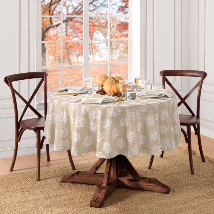 Falling Leaves Jacquard Tablecloth - Round/Oval