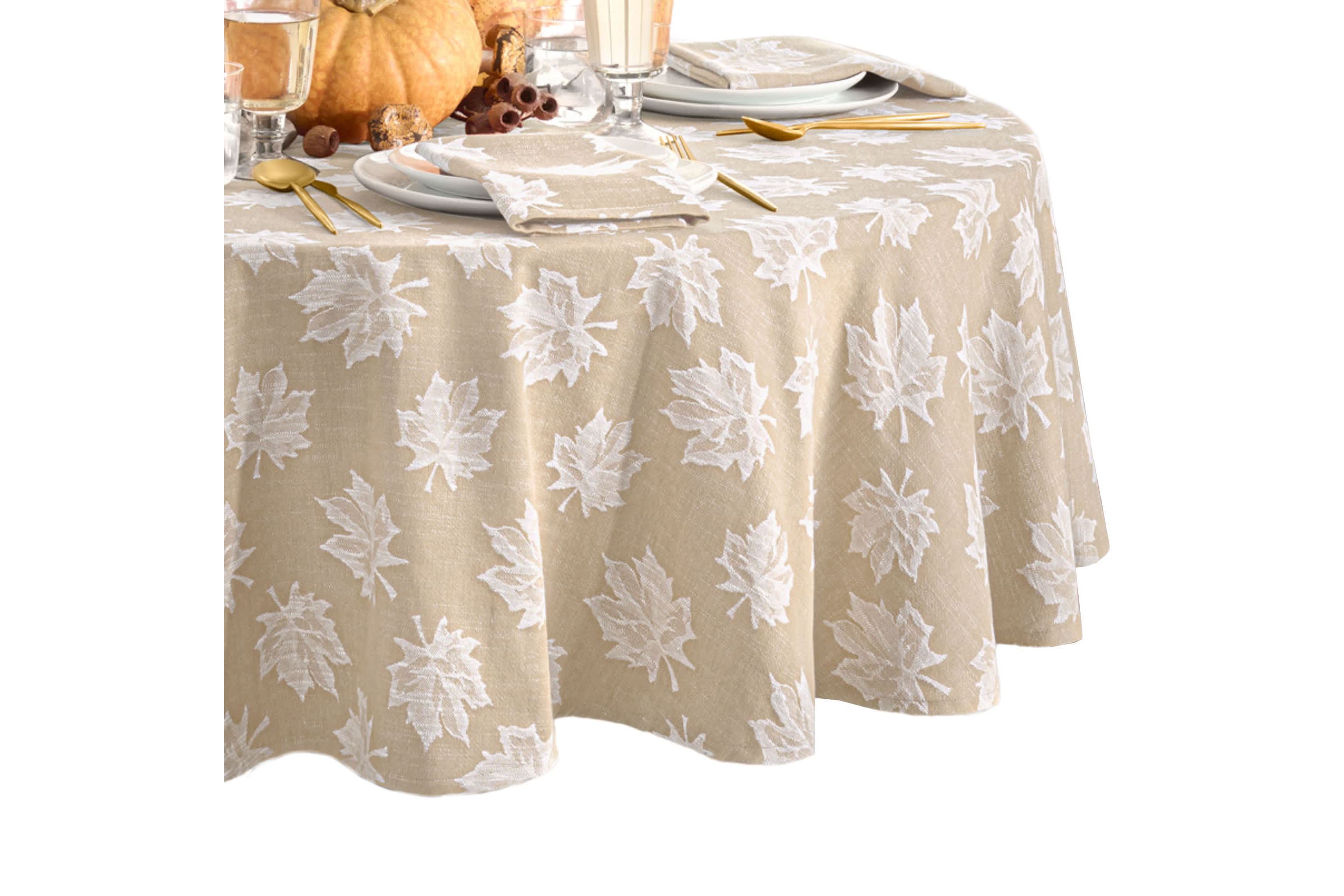 Falling Leaves Jacquard Tablecloth - Round/Oval