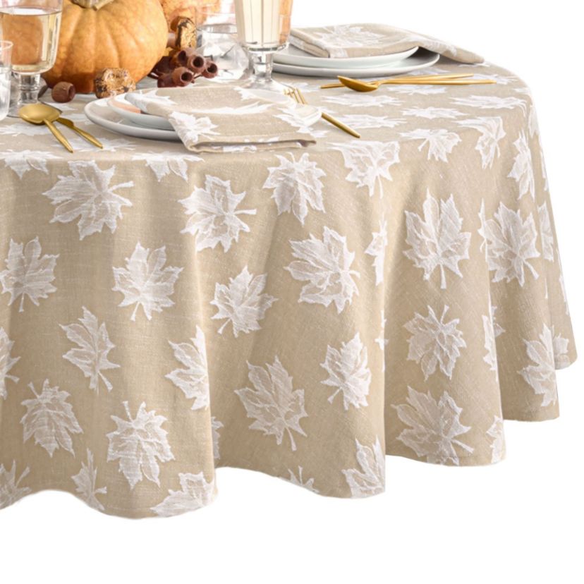 Falling Leaves Jacquard Tablecloth - Round/Oval