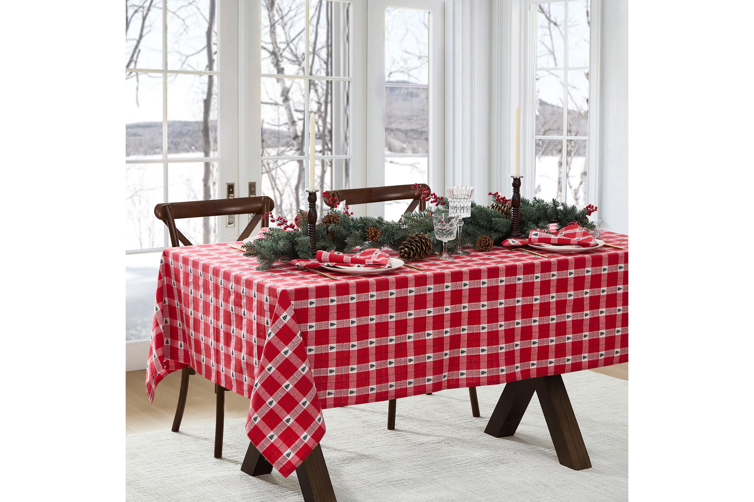Sherwood Tree Dobby Cotton Rectangle Tablecloth
