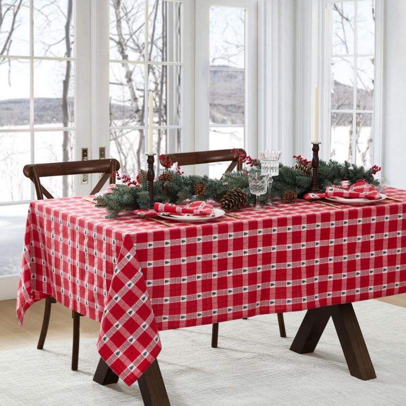 Sherwood Tree Dobby Cotton Rectangle Tablecloth