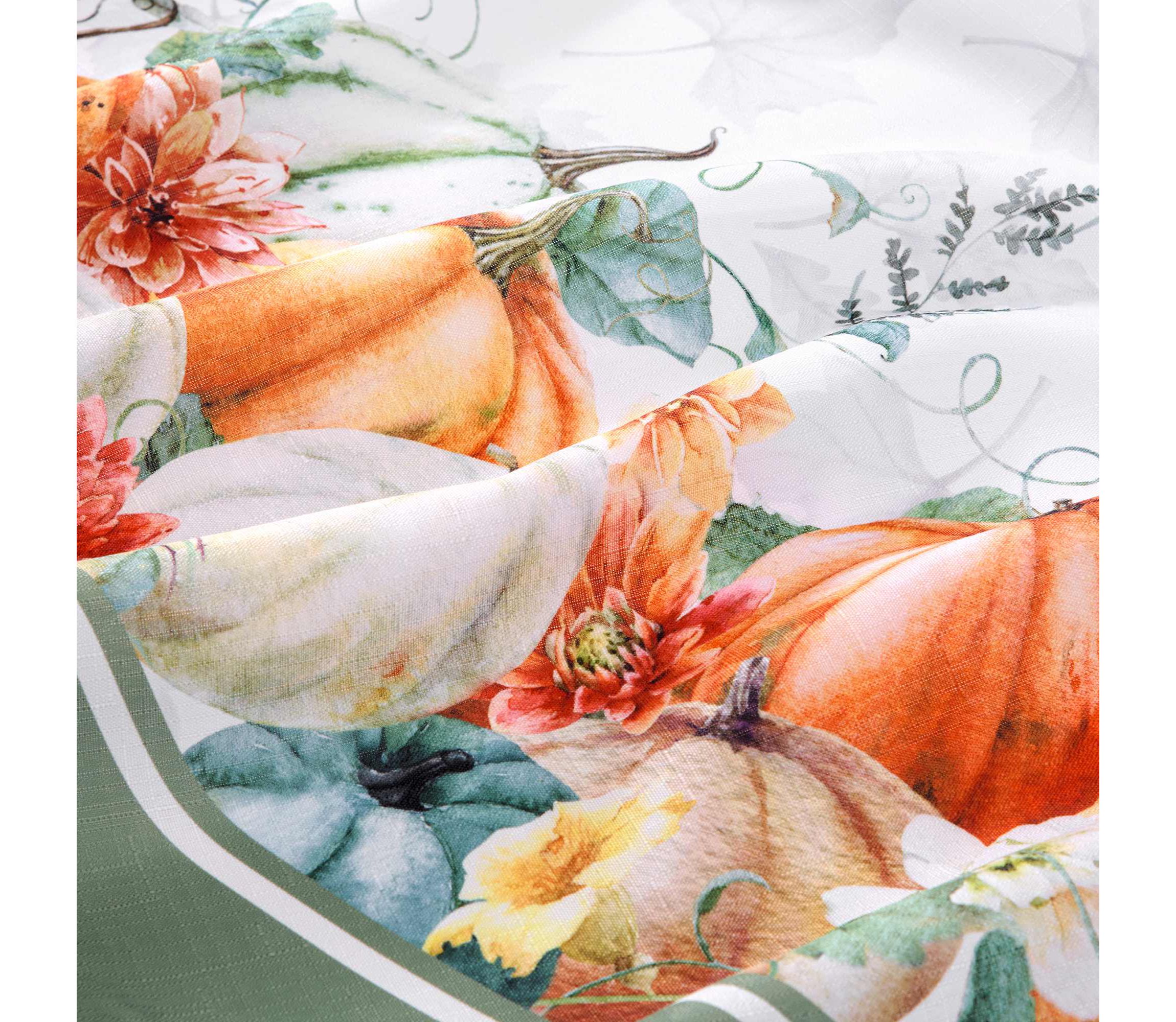 Pumpkin Harvest Vine Double Border Rectangle Tablecloth