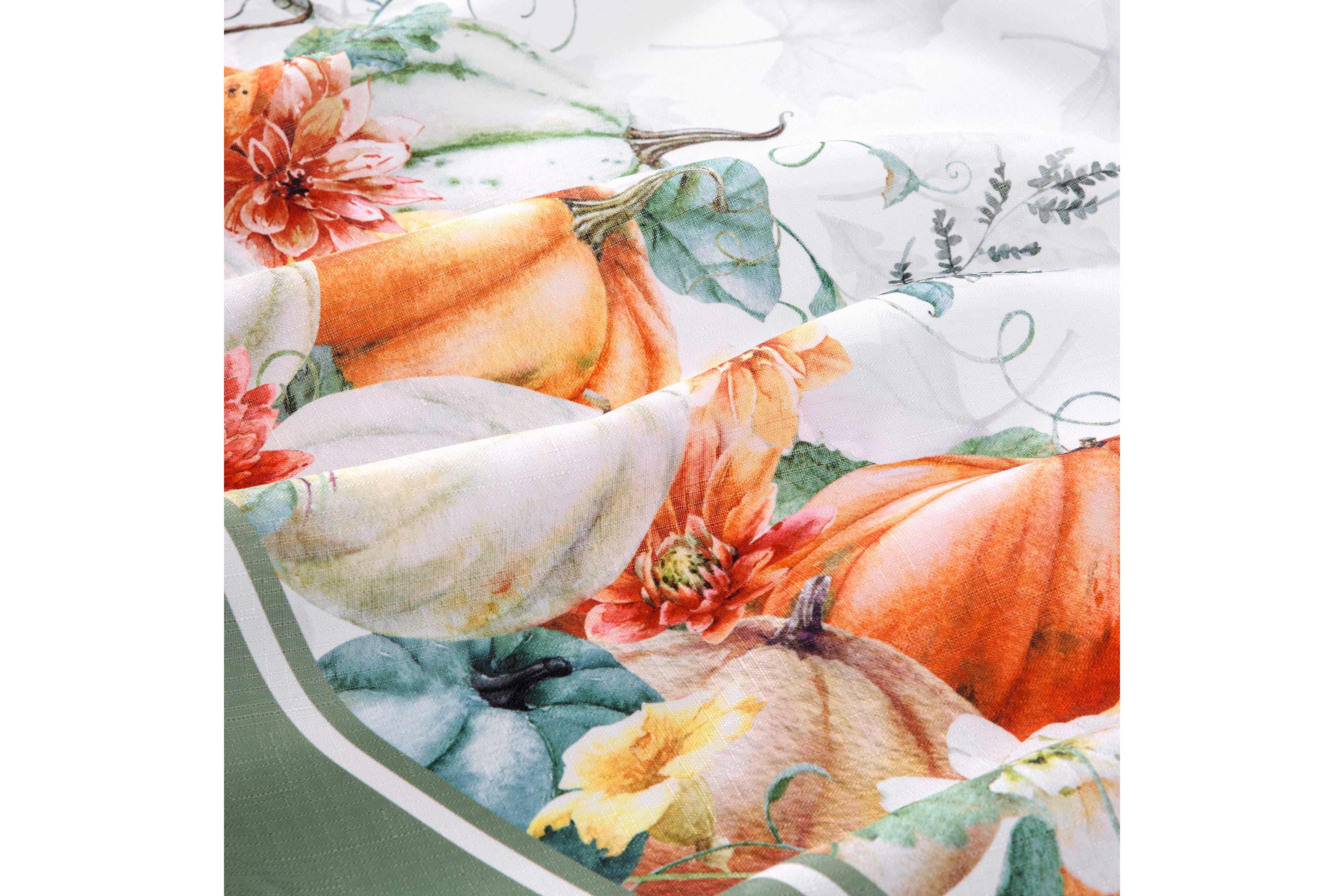 Pumpkin Harvest Vine Double Border Rectangle Tablecloth