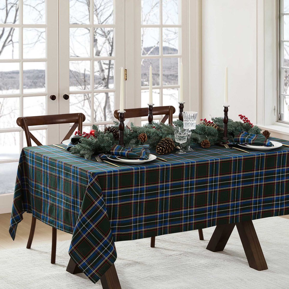 Stowe Tartan Holiday Plaid Rectangle Tablecloth