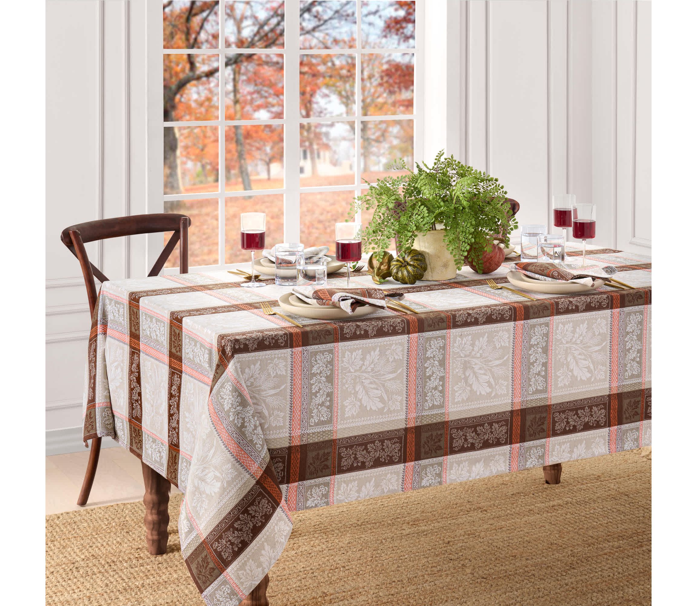 Windswept Harvest Jacquard Rectangle Tablecloth