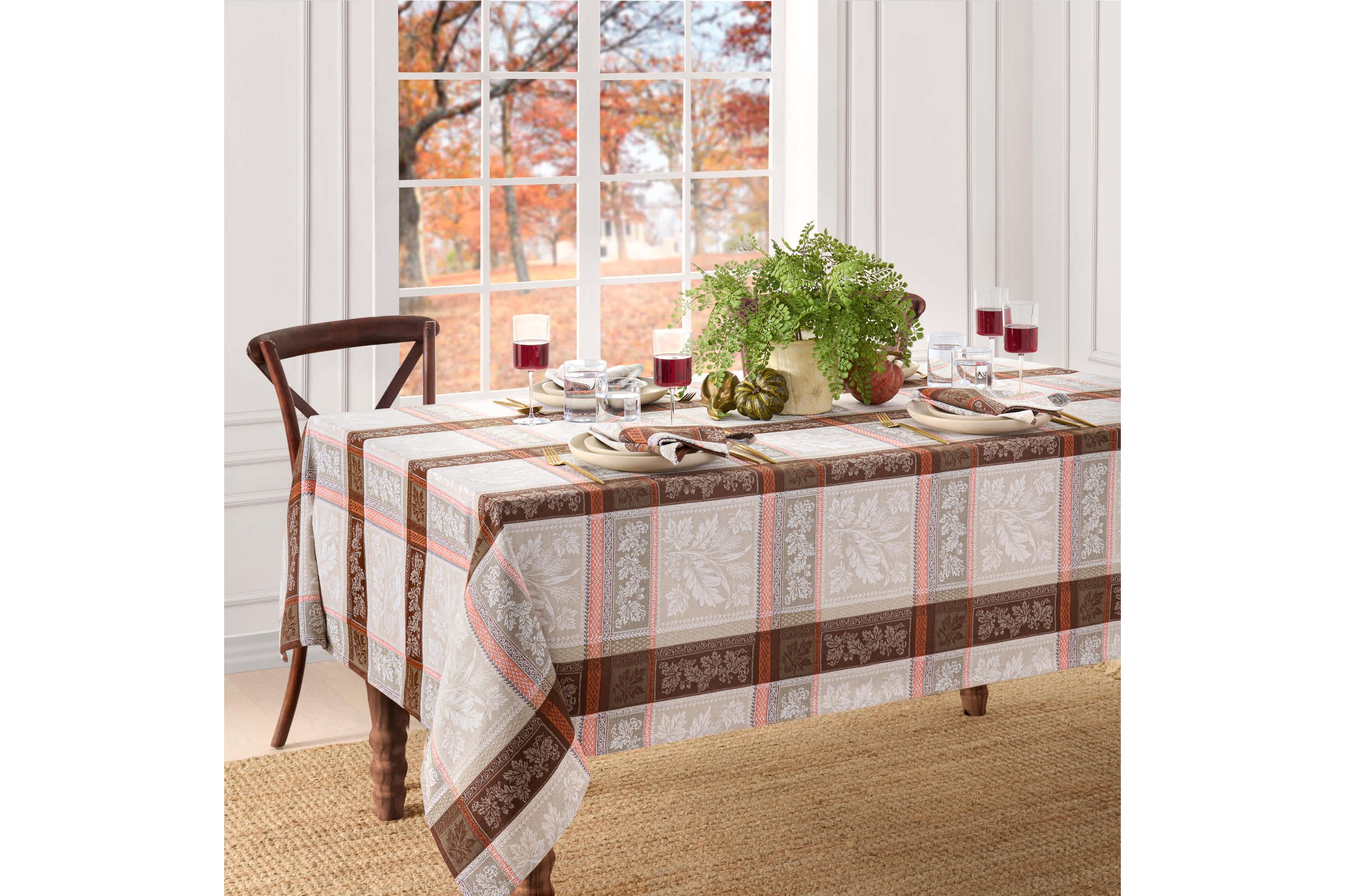 Windswept Harvest Jacquard Rectangle Tablecloth