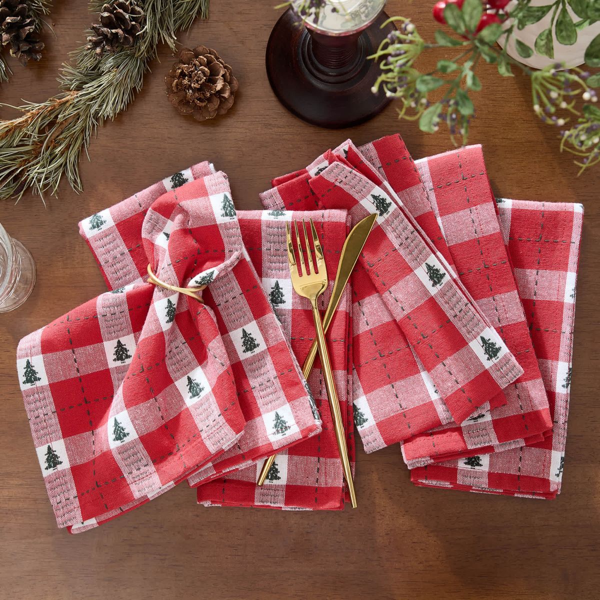 Sherwood Tree Dobby Cotton Napkins, Set of 8