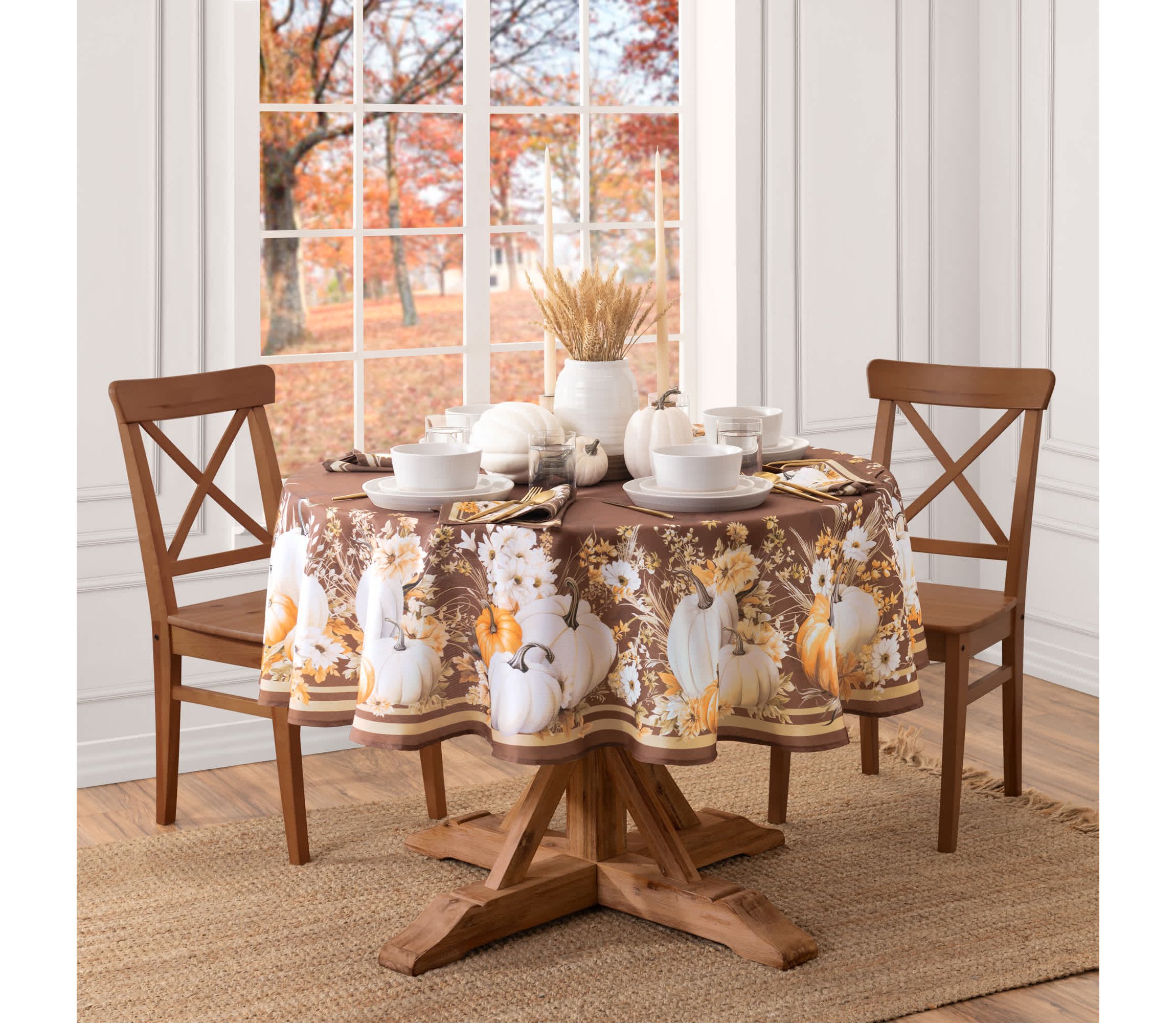Wheatland Harvest Fall Tablecloth - Round/Oval