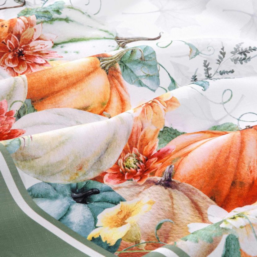 Pumpkin Harvest Vine Double Border Tablecloth - Round/Oval