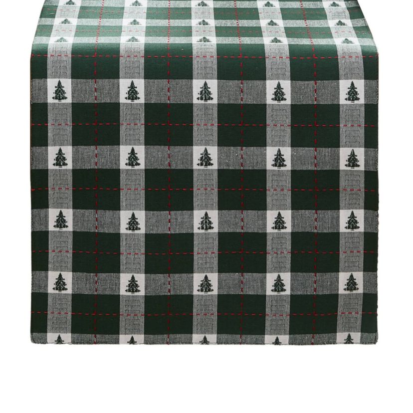 Sherwood Tree Dobby Cotton Table Runner - 13x70