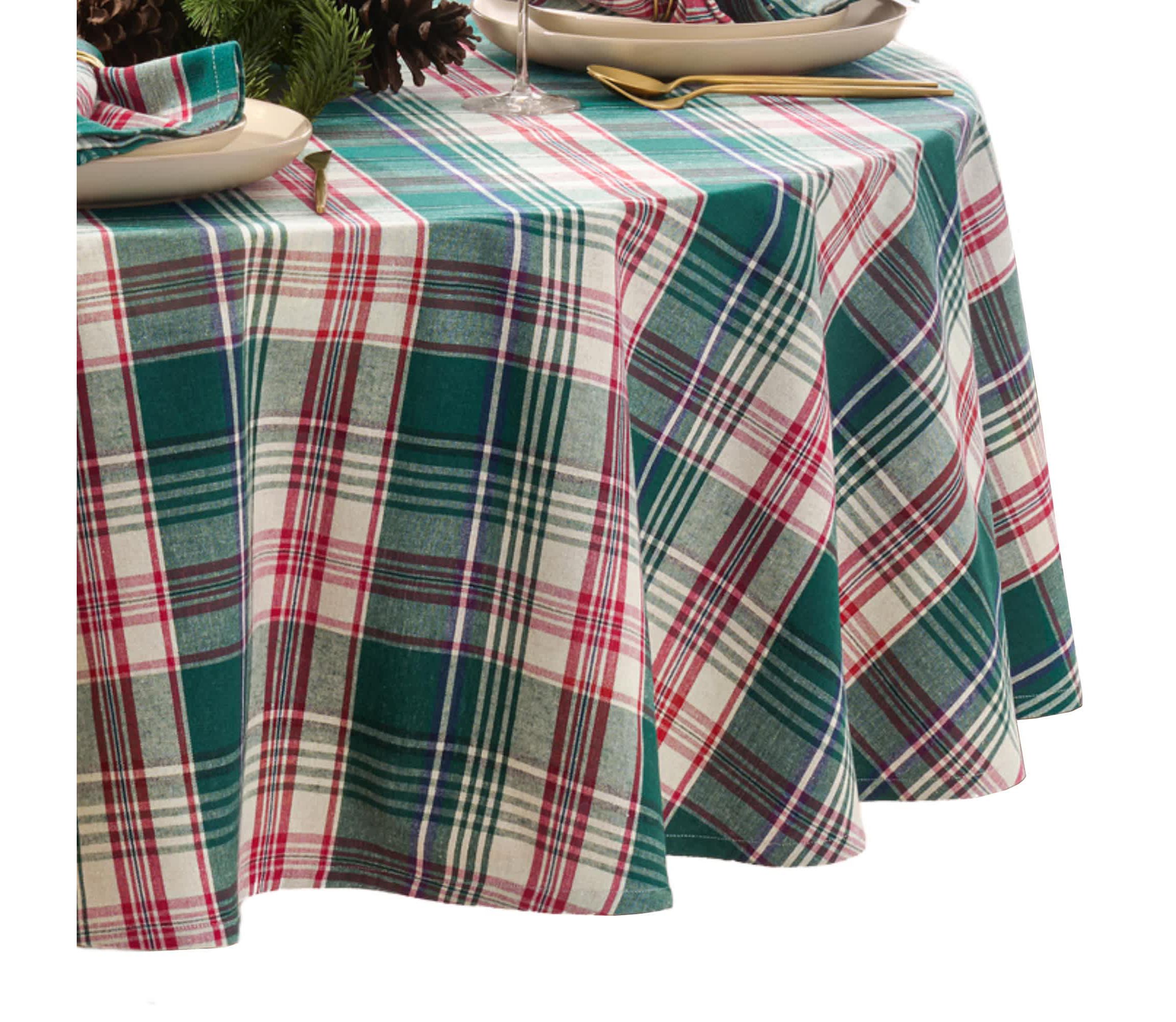 Holiday Fireside Plaid Tablecloth - Oval/Round