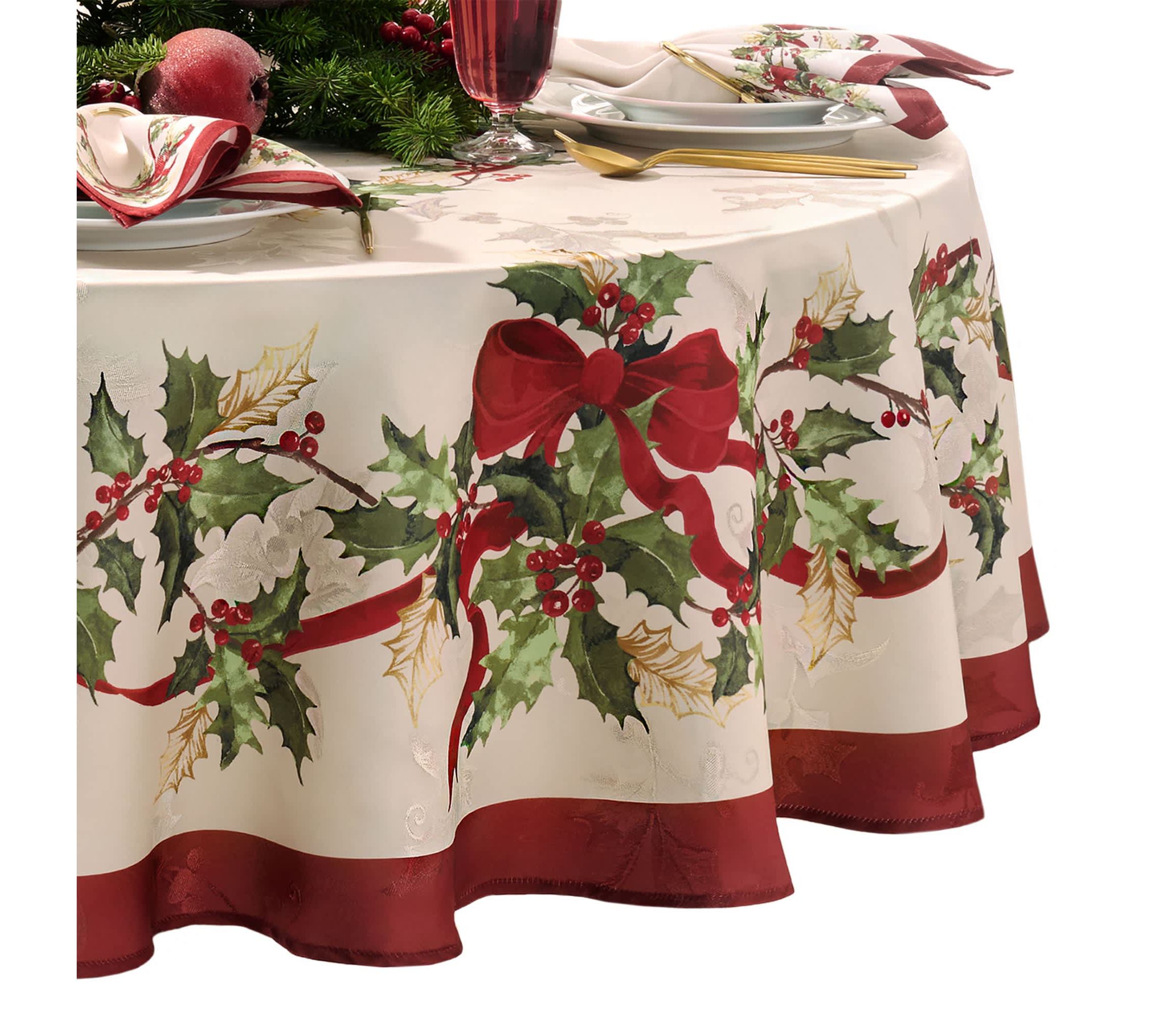 Villeroy & Boch Winter Bows & Garland Tablecloth - Round/Oval