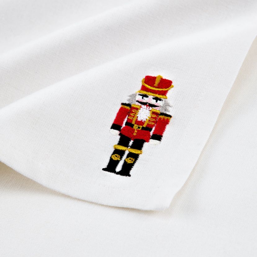 Holiday Embroidered Cotton Napkins, Set of 4