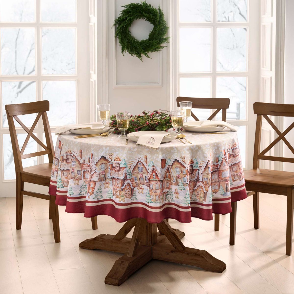 Gingerbread Bliss Tablecloth - Round/Oval