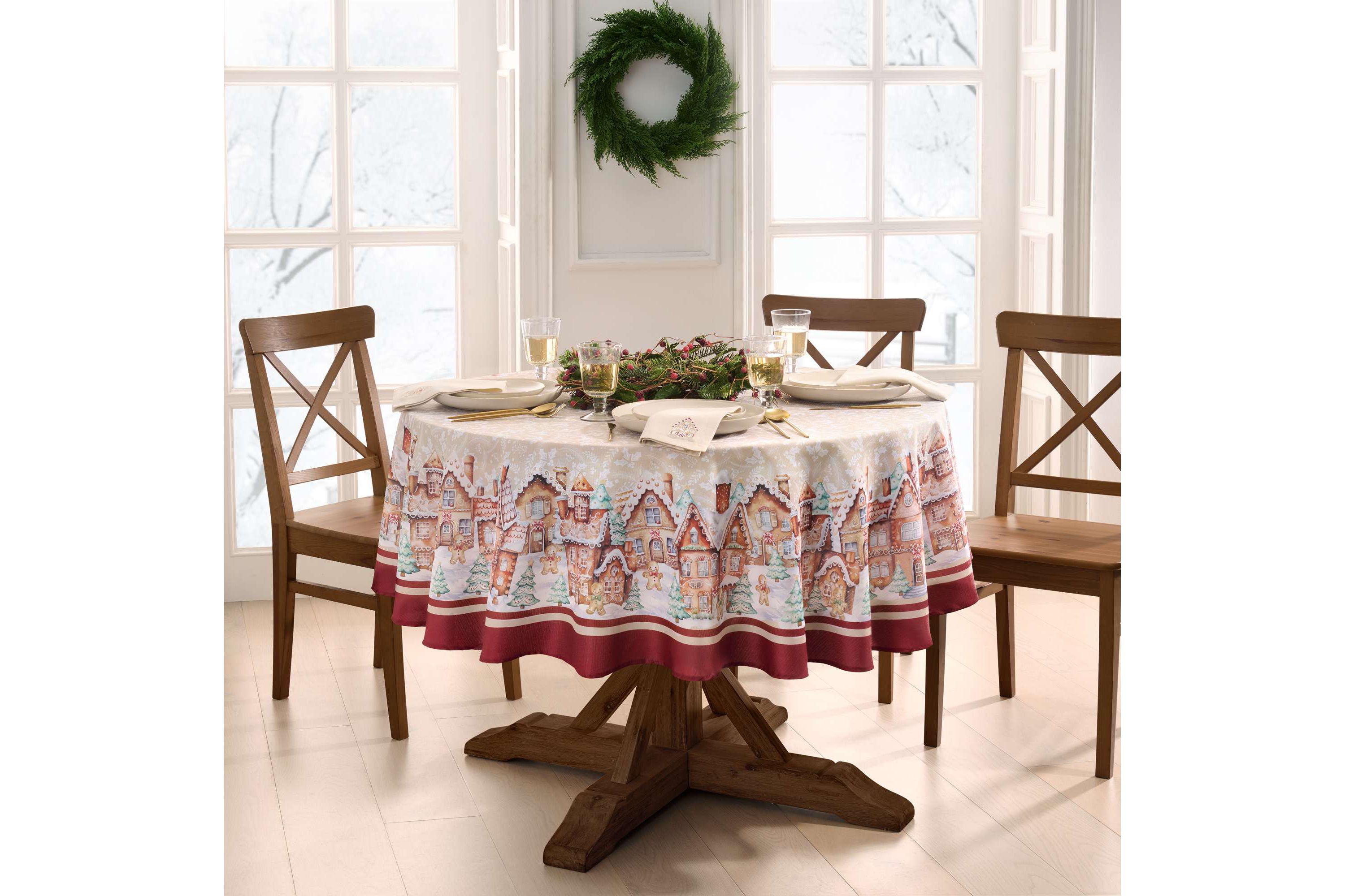 Gingerbread Bliss Tablecloth - Round/Oval
