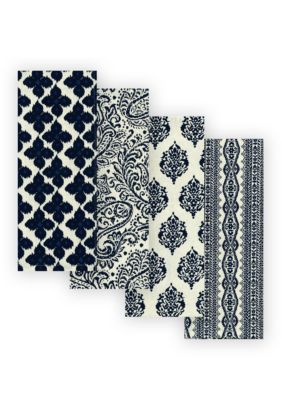 Fiesta Worn Tiles Kitchen Towel 2-Pack Set, Blue, Cotton