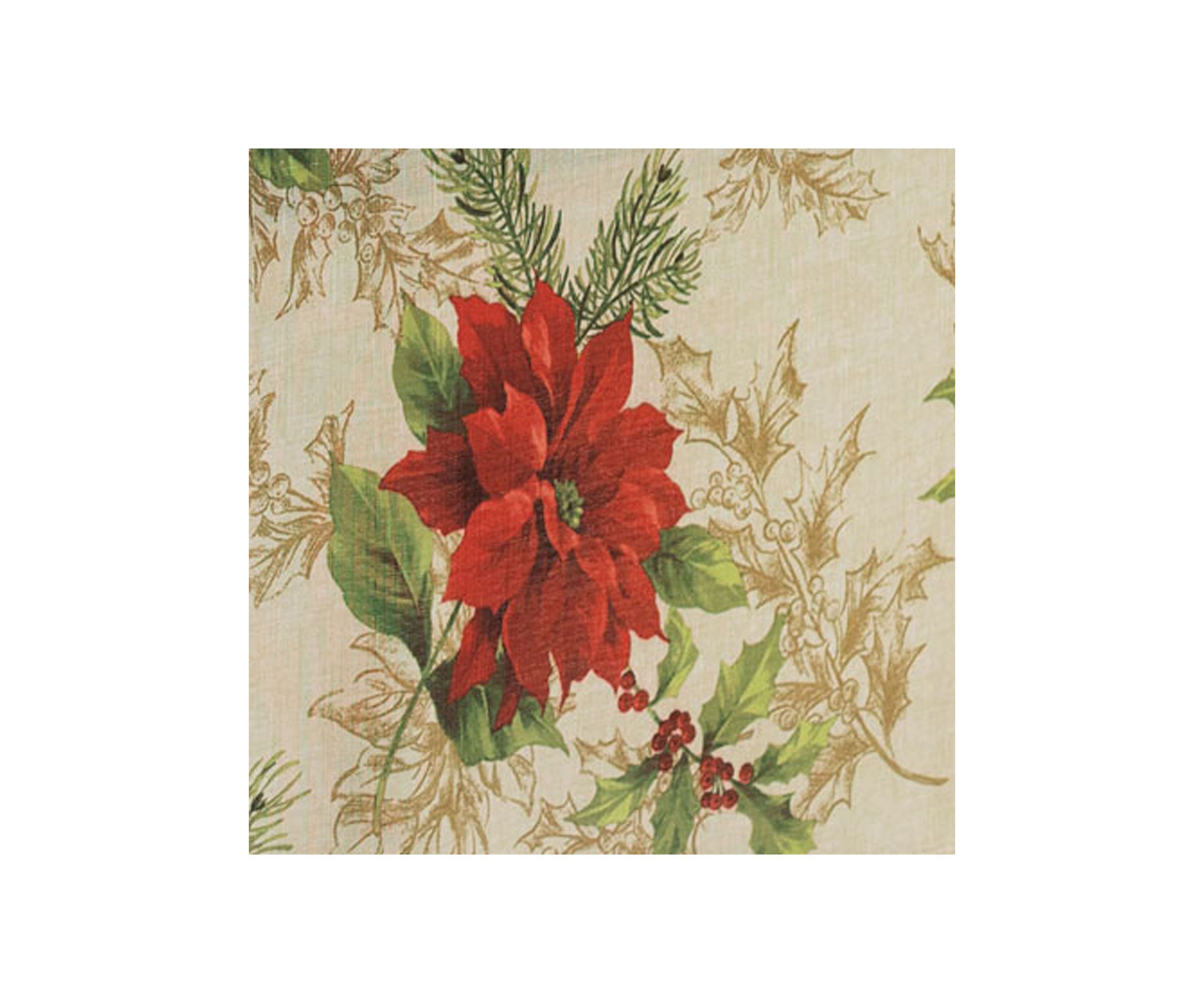 Festive Poinsettia Holiday Cloth Napkins, Set of 4