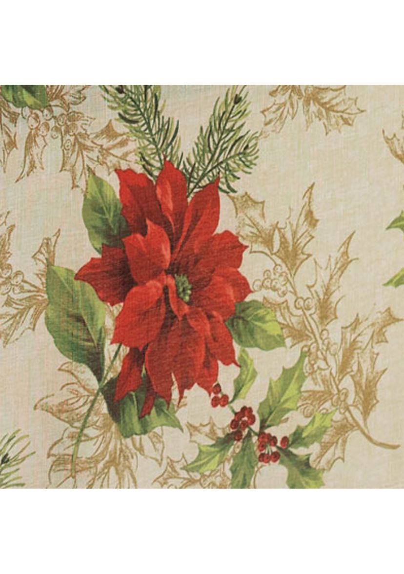 Festive Poinsettia Holiday Cloth Napkins, Set of 4