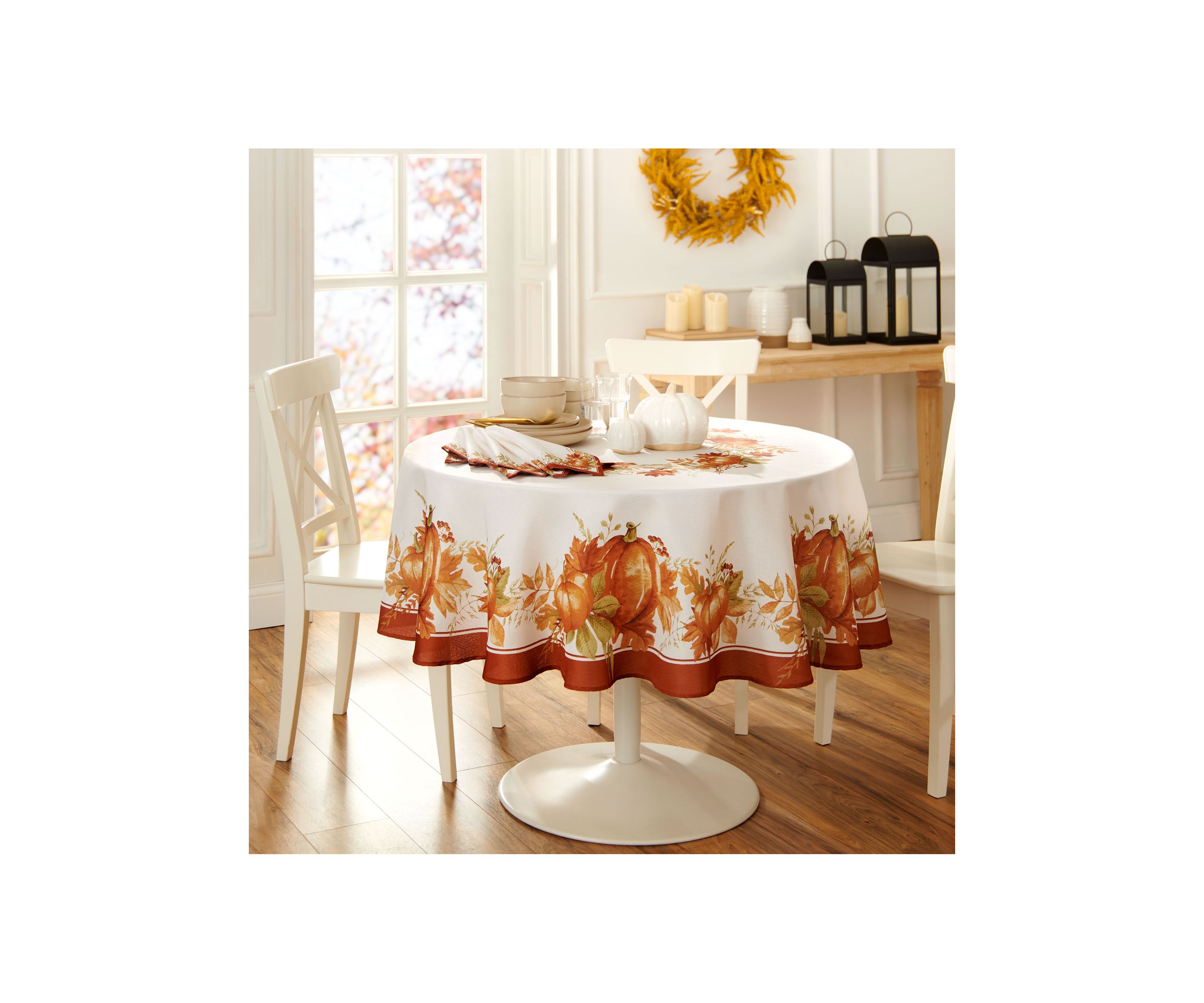 Autumn Pumpkin Grove Fall Round Tablecloth