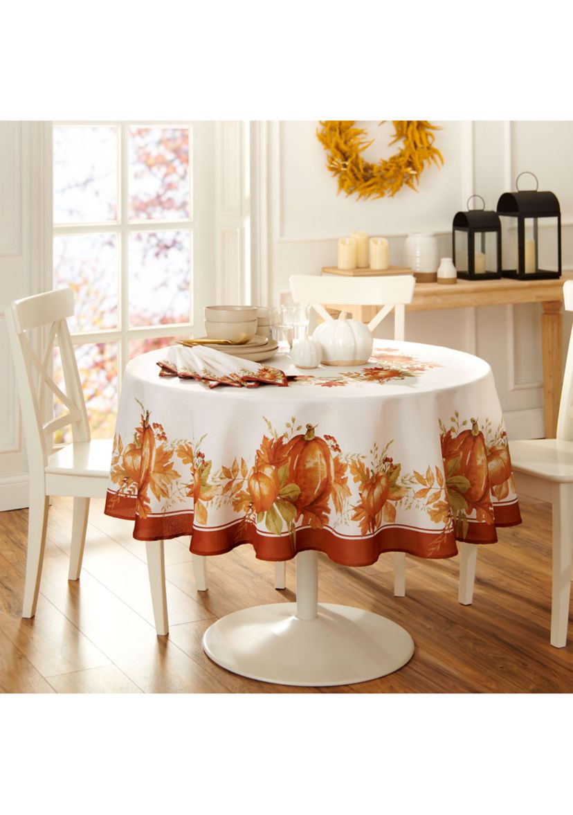 Autumn Pumpkin Grove Fall Round Tablecloth