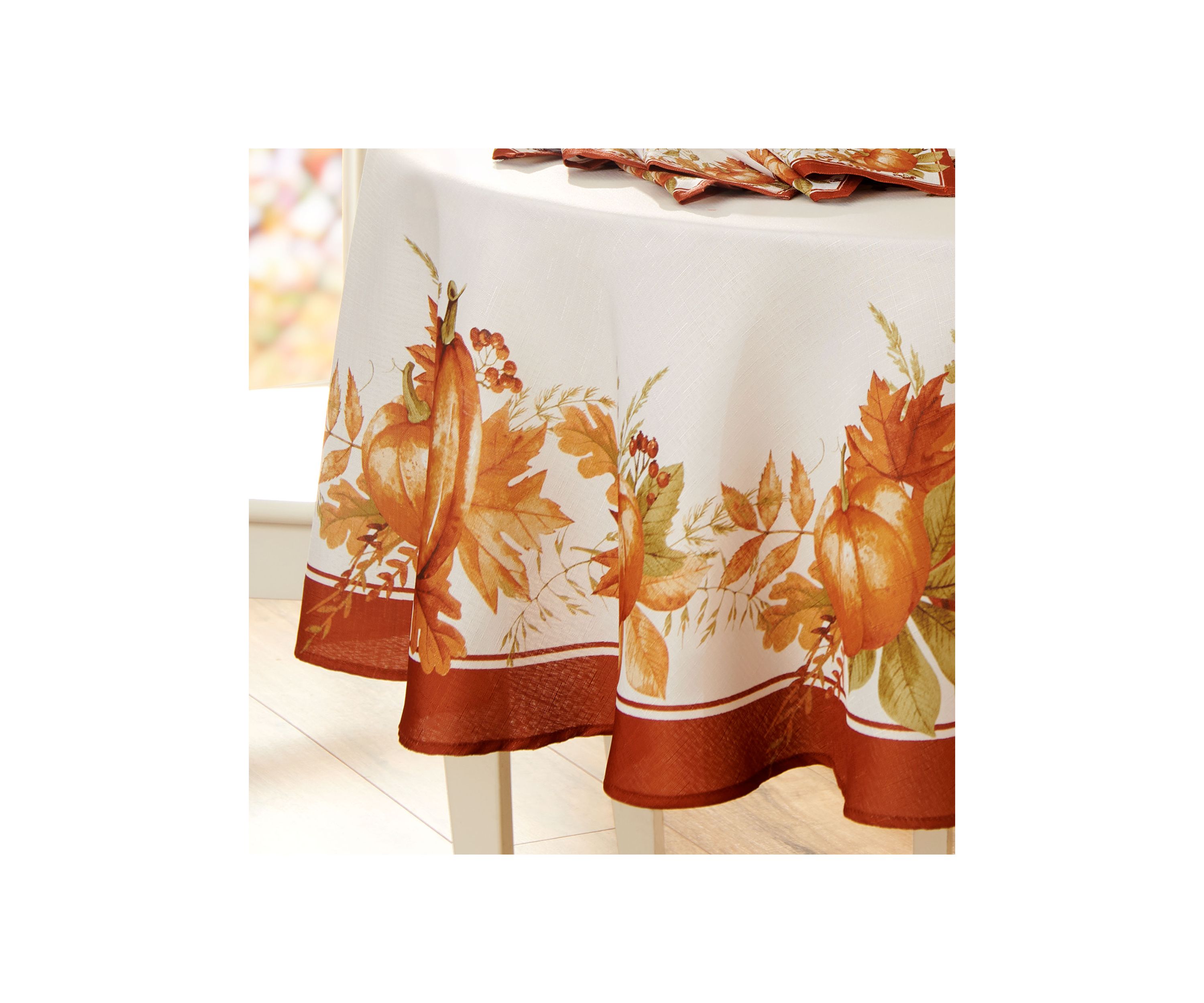 Autumn Pumpkin Grove Fall Round Tablecloth