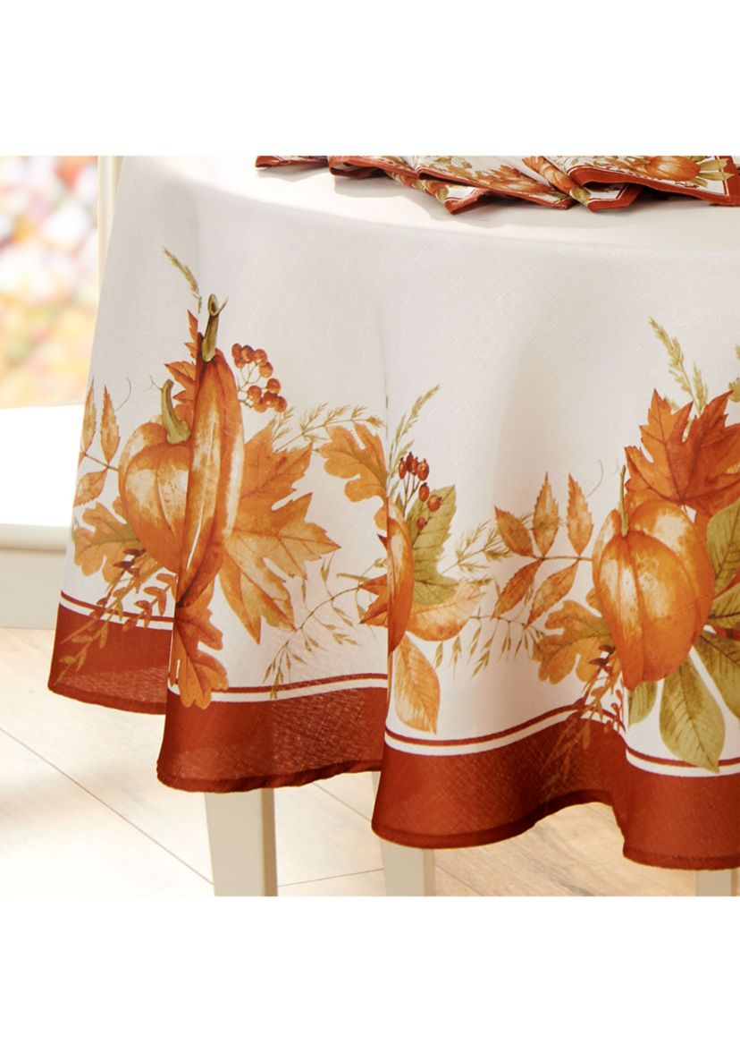 Autumn Pumpkin Grove Fall Round Tablecloth