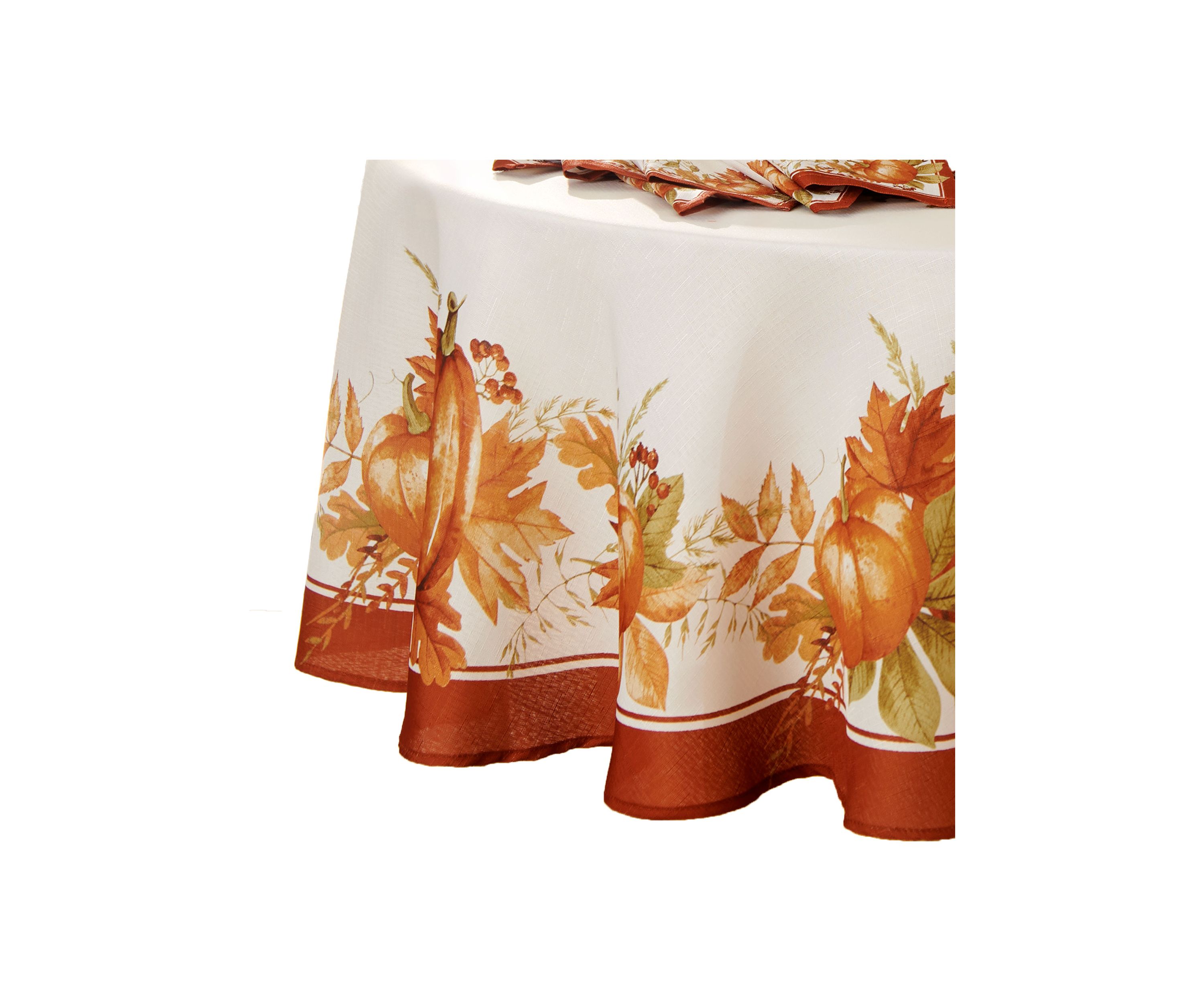 Autumn Pumpkin Grove Fall Round Tablecloth