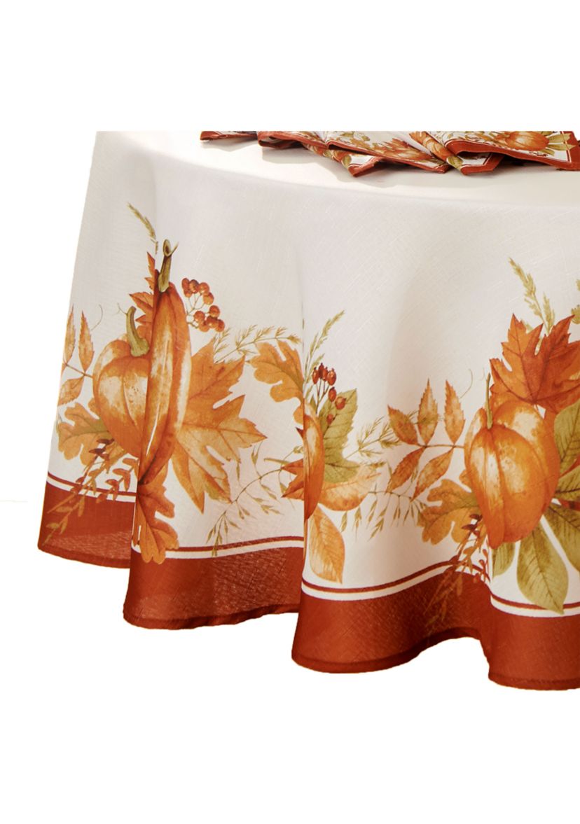 Autumn Pumpkin Grove Fall Round Tablecloth