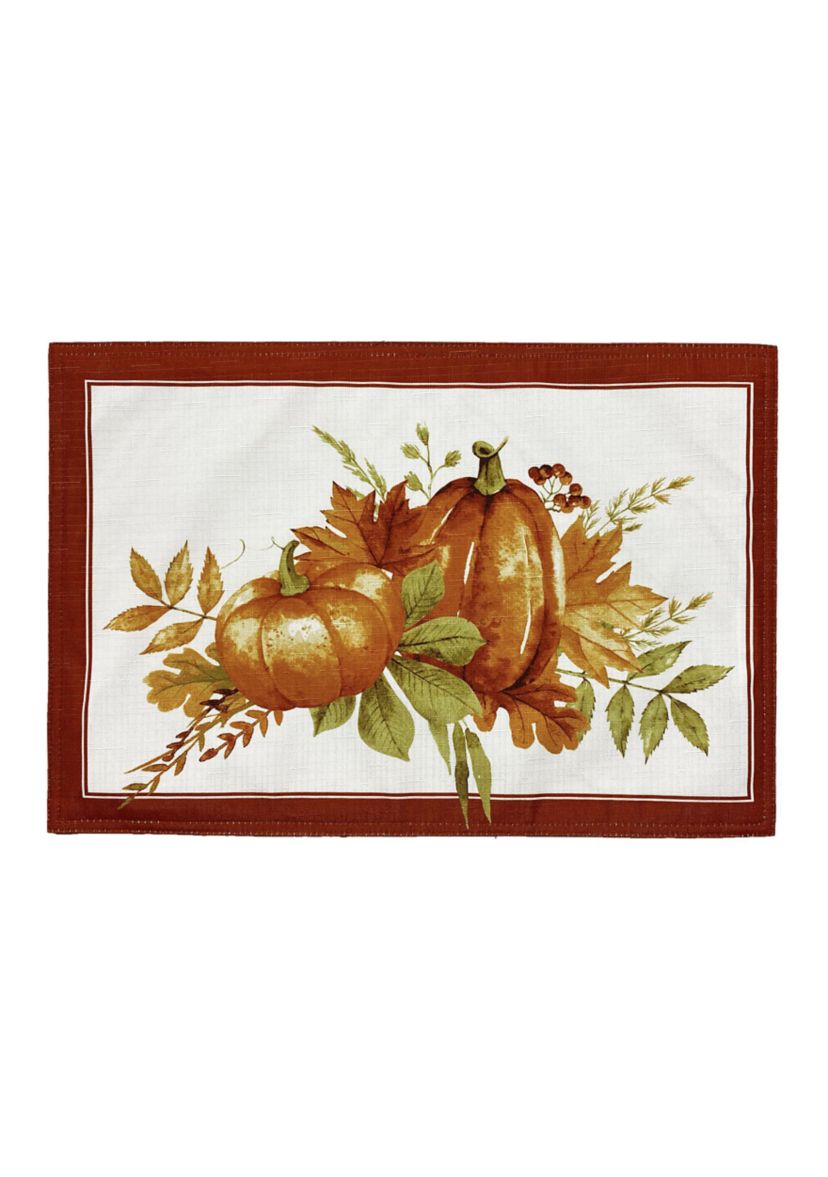 Autumn Pumpkin Grove Fall Placemat, Set of 4 - 13" x 19"