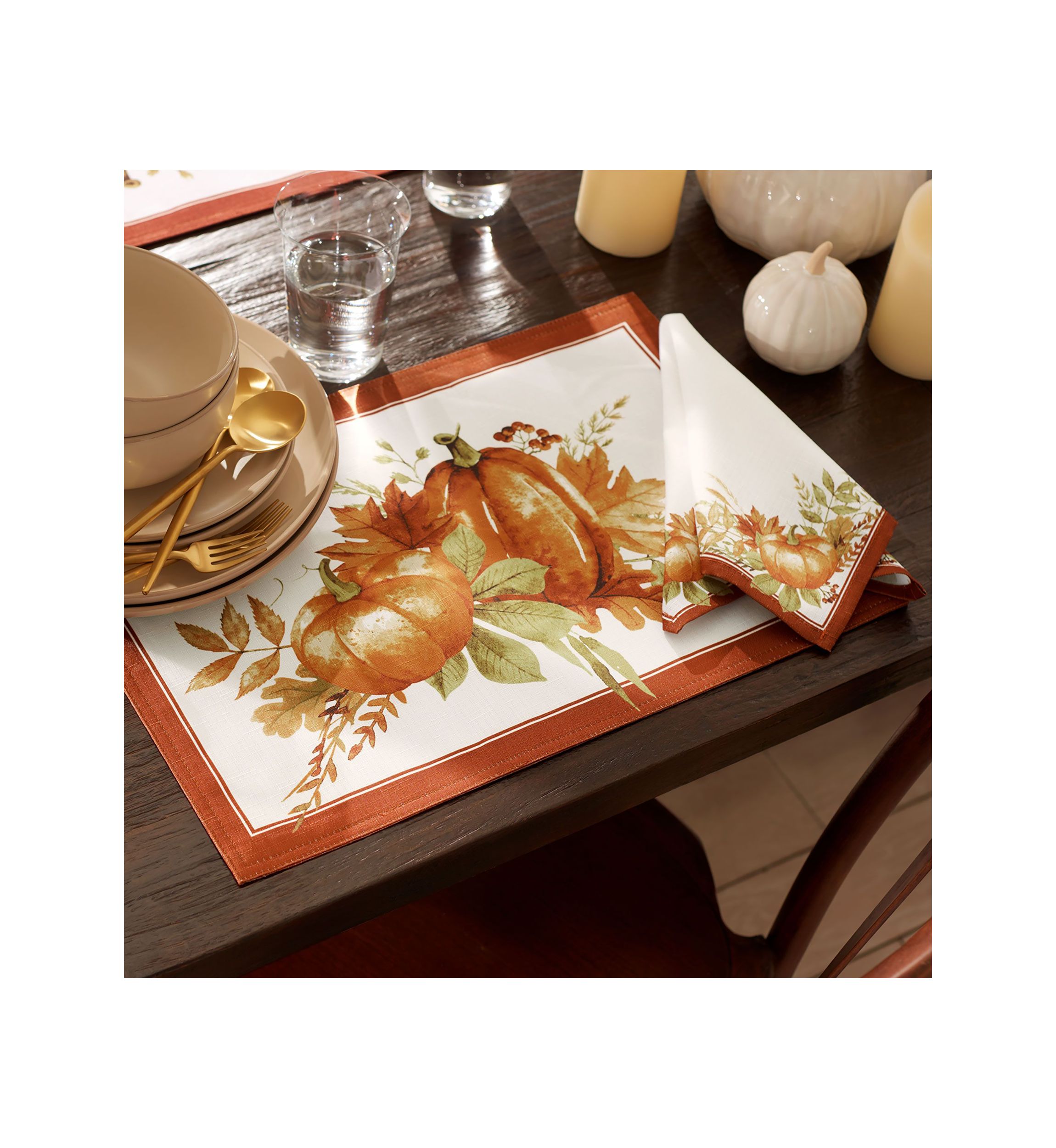 Autumn Pumpkin Grove Fall Napkin, Set of 4